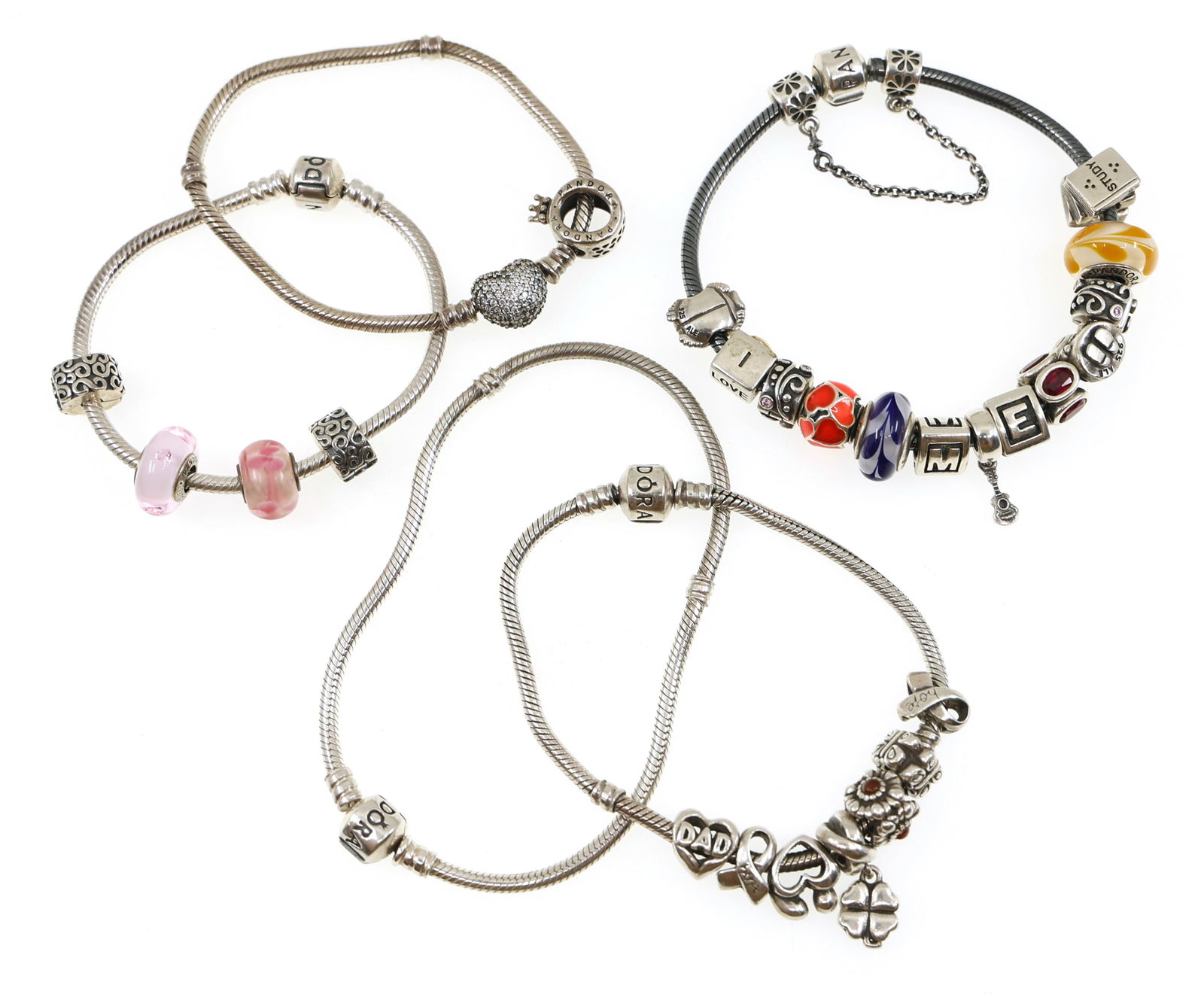 STERLING SILVER PANDORA CHARM BRACELETS (1 of 4)