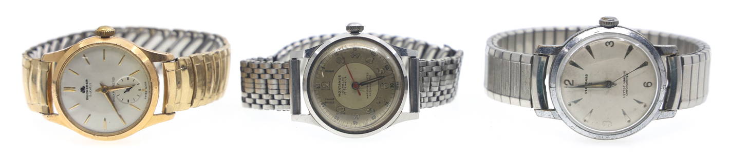 MEN'S MECHANICAL WRISTWATCHES - BUCHERER, ULYSSE NARDIN: MEN'S MECHANICAL WRISTWATCHES - BUCHERER, ULYSSE NARDIN Men's mechanical stainless steel wristwatches: Gold-tone Bucherer 15 jewels Silver-toneÂ