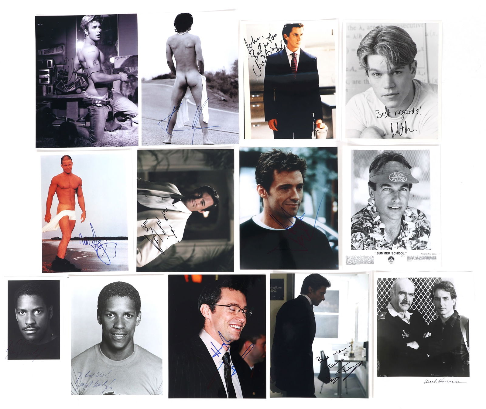 ACTOR AUTOGRAPHS - EVANS, WAHLBERG, BALE, & DAMON (1 of 6)