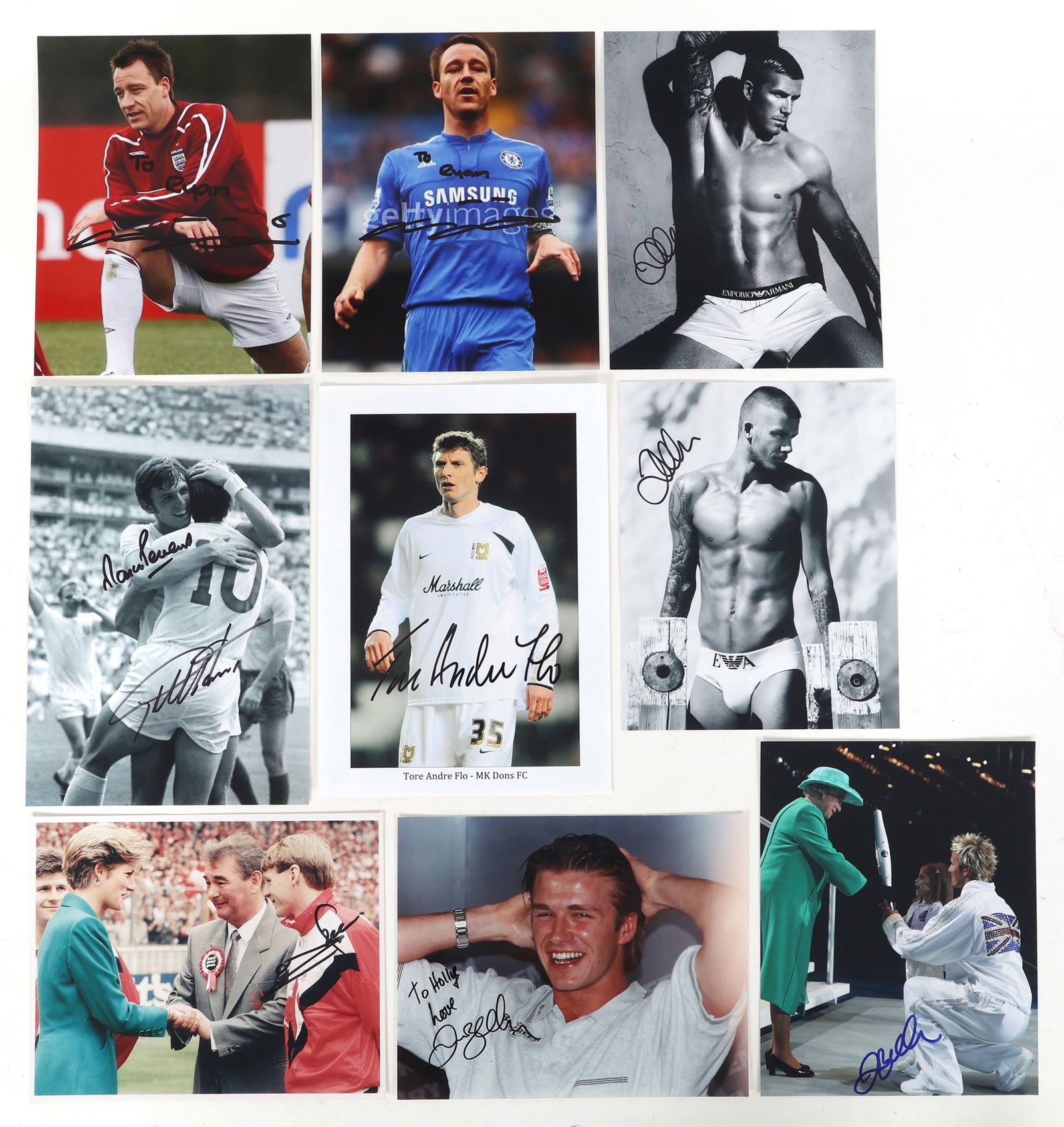 SOCCER AUTOGRAPHS - HURST, PEARCE, & BECKHAM (1 of 4)