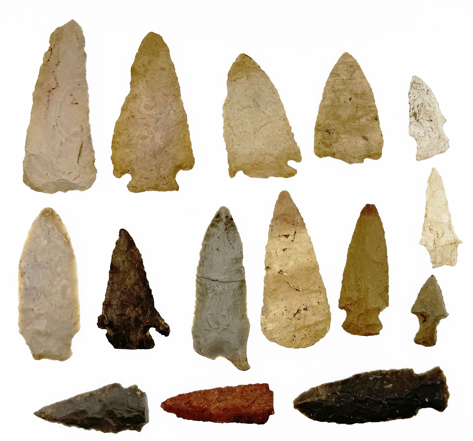 NATIVE AMERICAN ARROWHEADS / POINTS - LOT OF 15 (1 of 10)