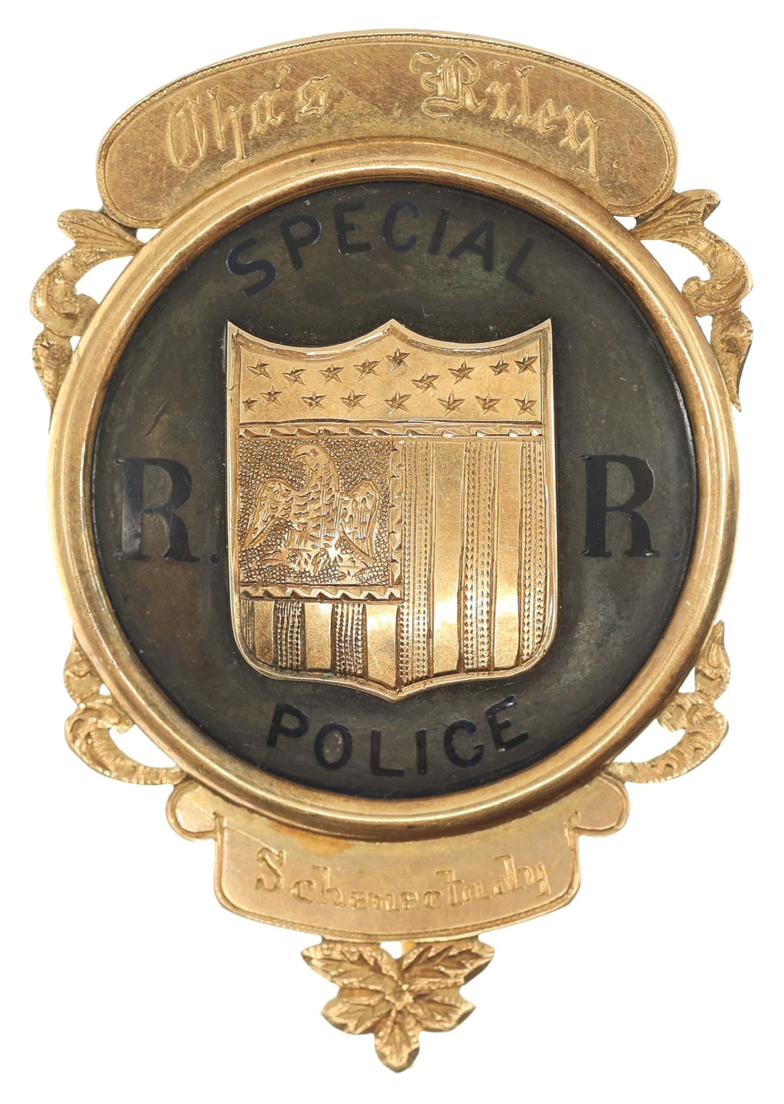 19th C. SCHENECTADY NY SPECIAL POLICE BADGE IN 14K GOLD (1 of 3)