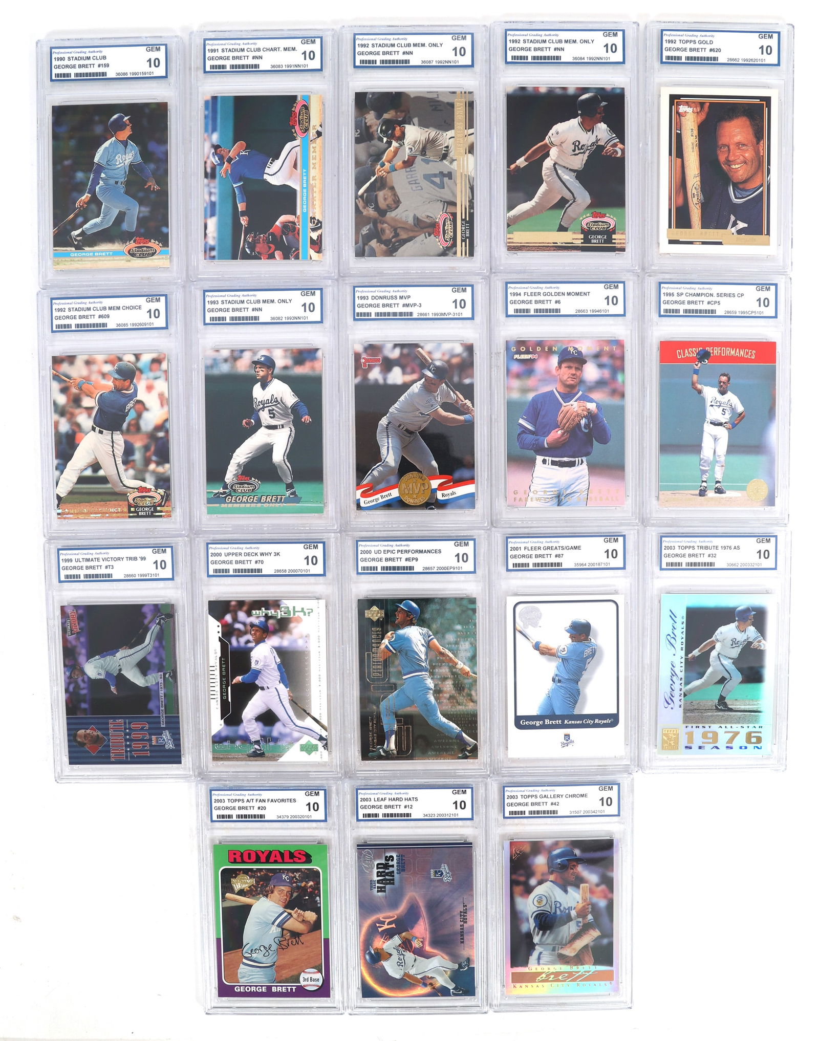1990-2003 GEORGE BRETT BASEBALL CARDS GRADED (1 of 5)