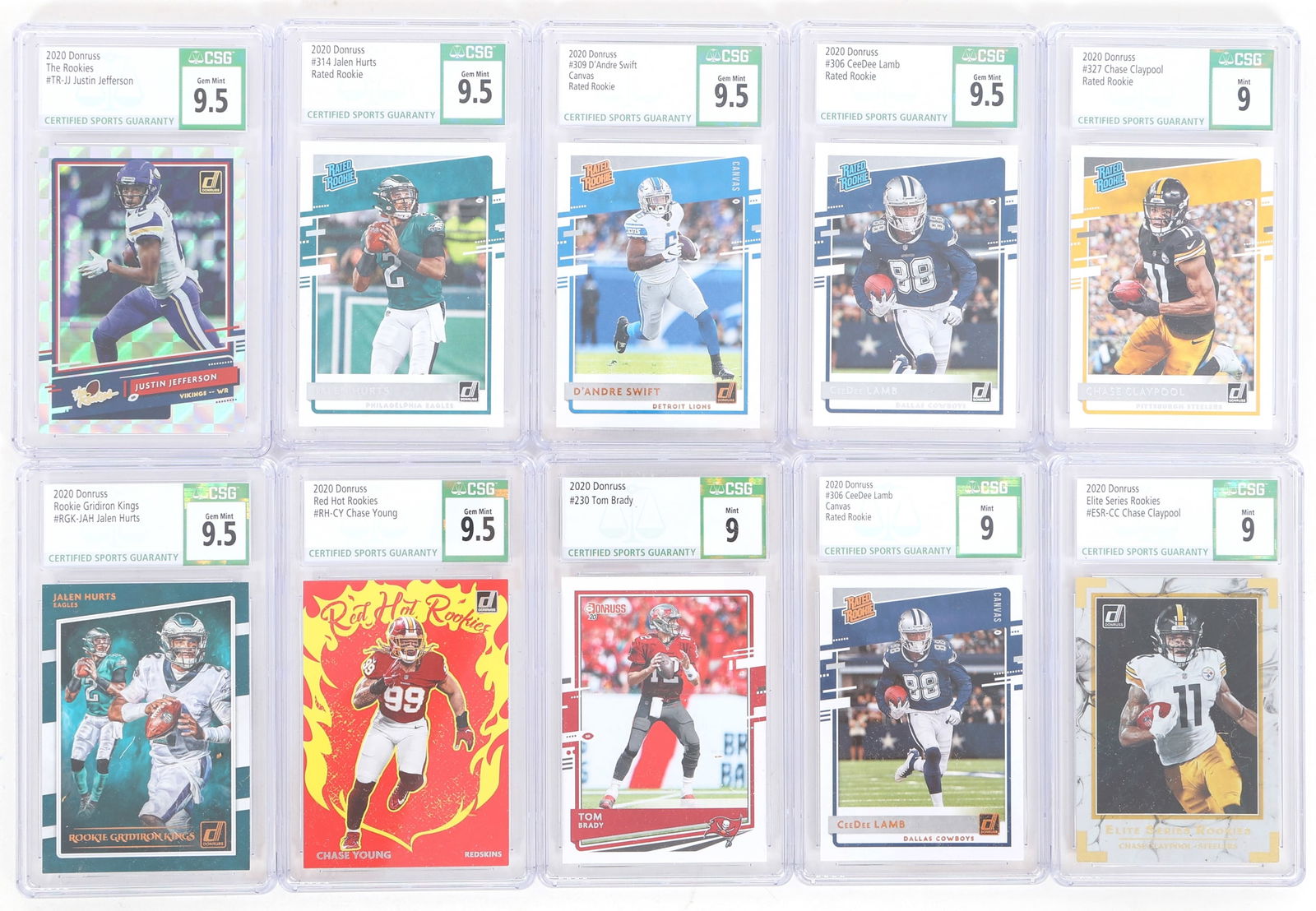 2020 DONRUSS FOOTBALL CARDS CSG GRADED (1 of 5)