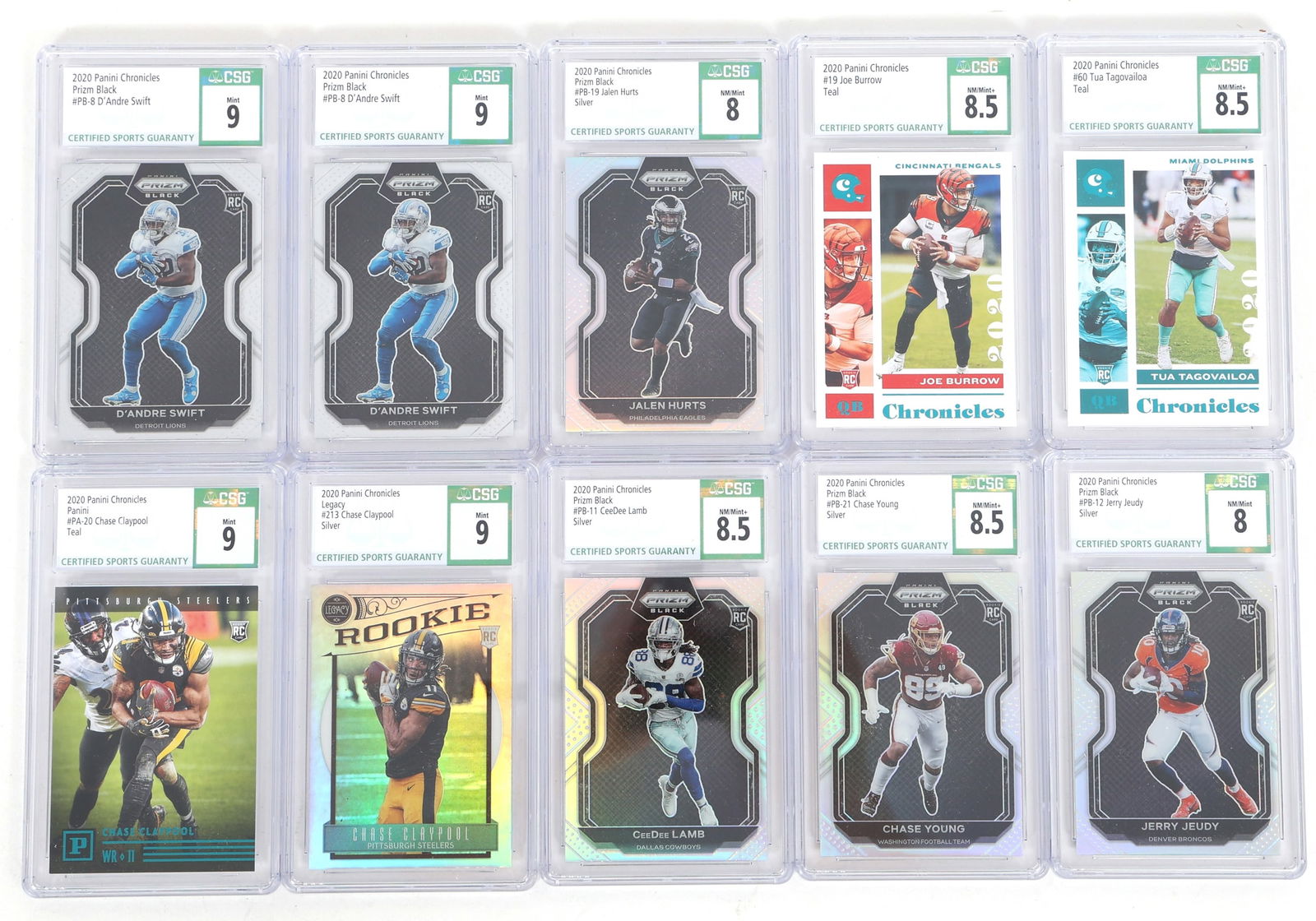 2020 PANINI CHRONICLES FOOTBALL CARDS CSG GRADED (1 of 5)