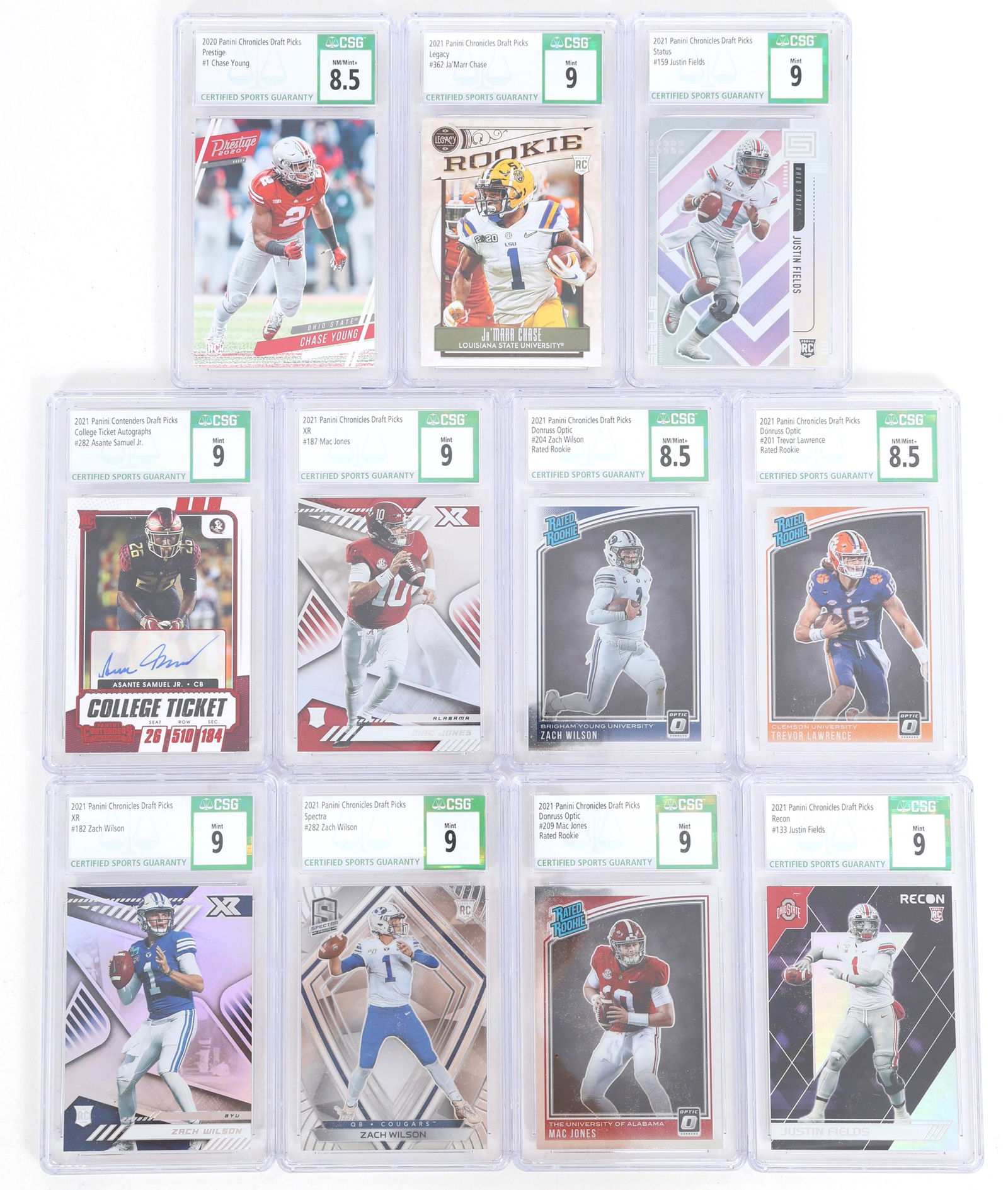 2021 PANINI DRAFT PICKS FOOTBALL CARDS GRADED (1 of 5)