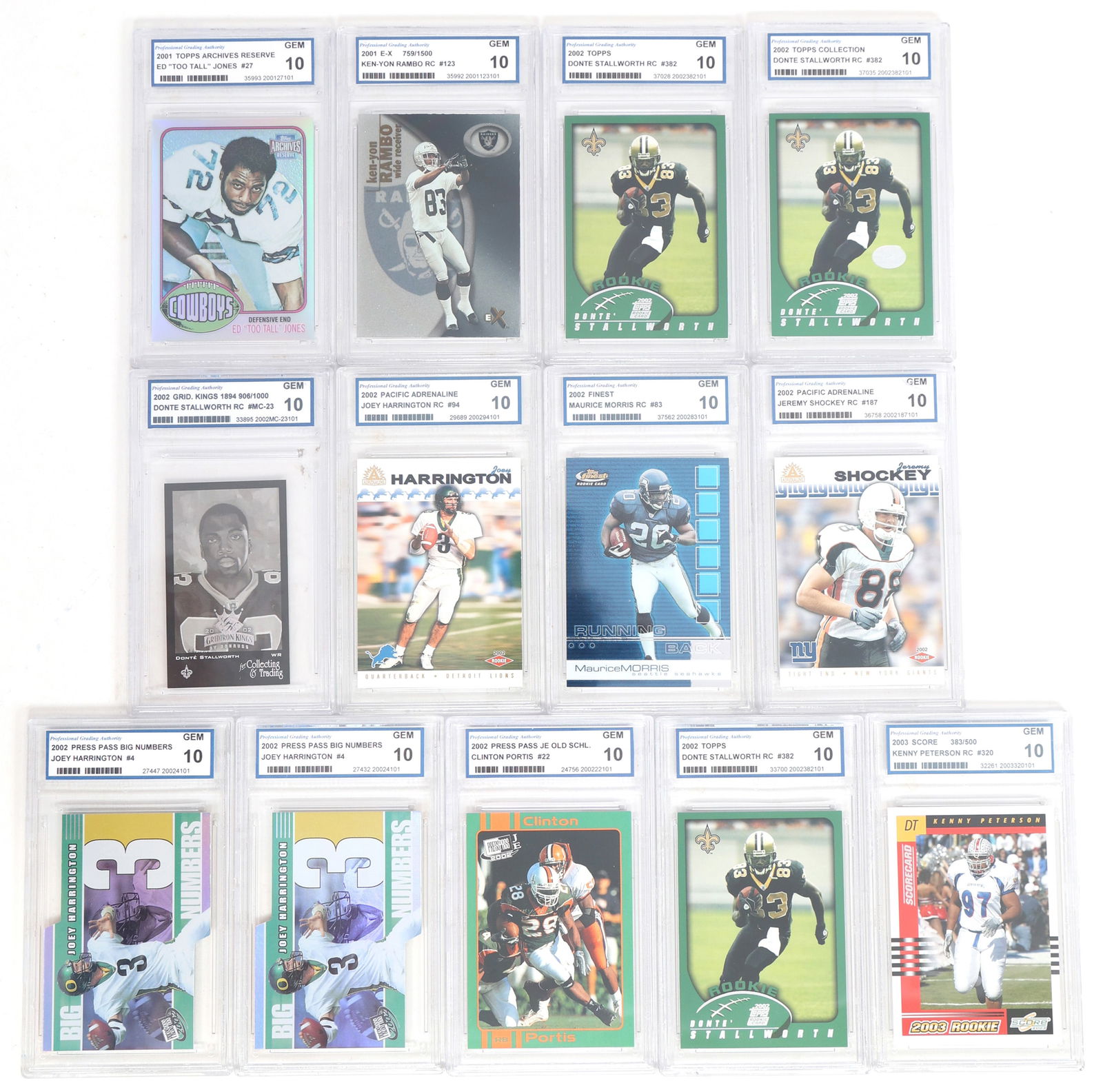 2001-03 FOOTBALL TRADING CARDS PGA GRADED (1 of 5)