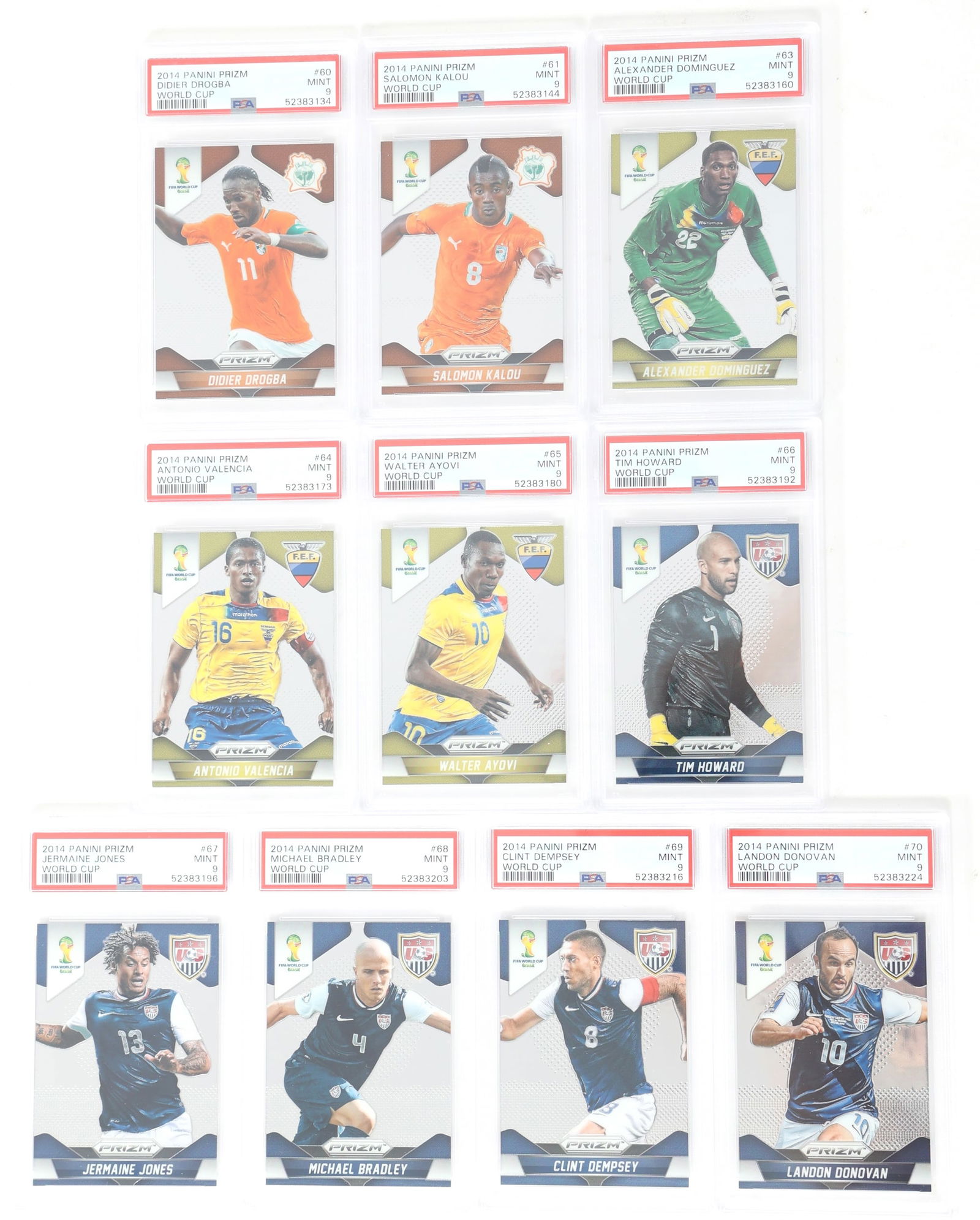 2014 PANINI PRIZM SOCCER WORLD CUP CARDS #60-69 (1 of 5)