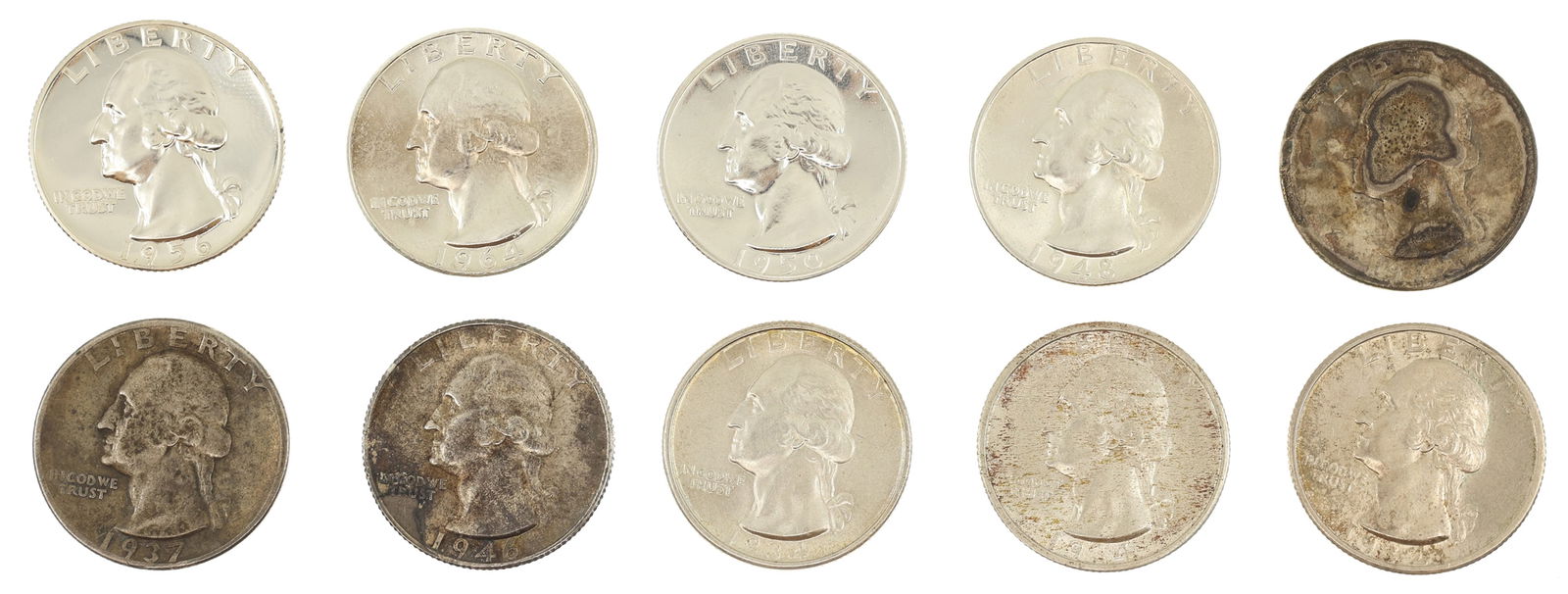 US WASHINGTON 25C SILVER COINS (1 of 2)