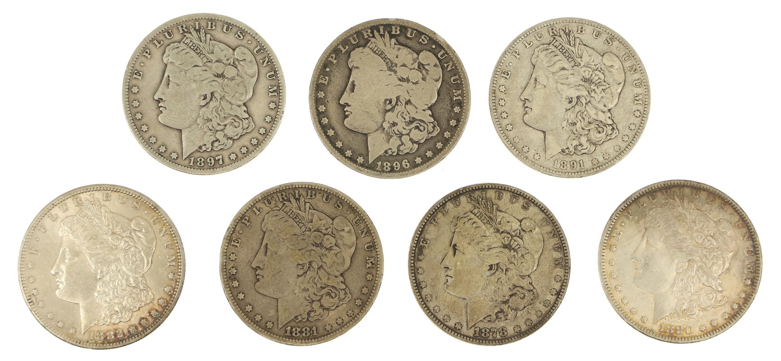 1878-1897 US MORGAN DOLLAR SILVER COINS (1 of 2)