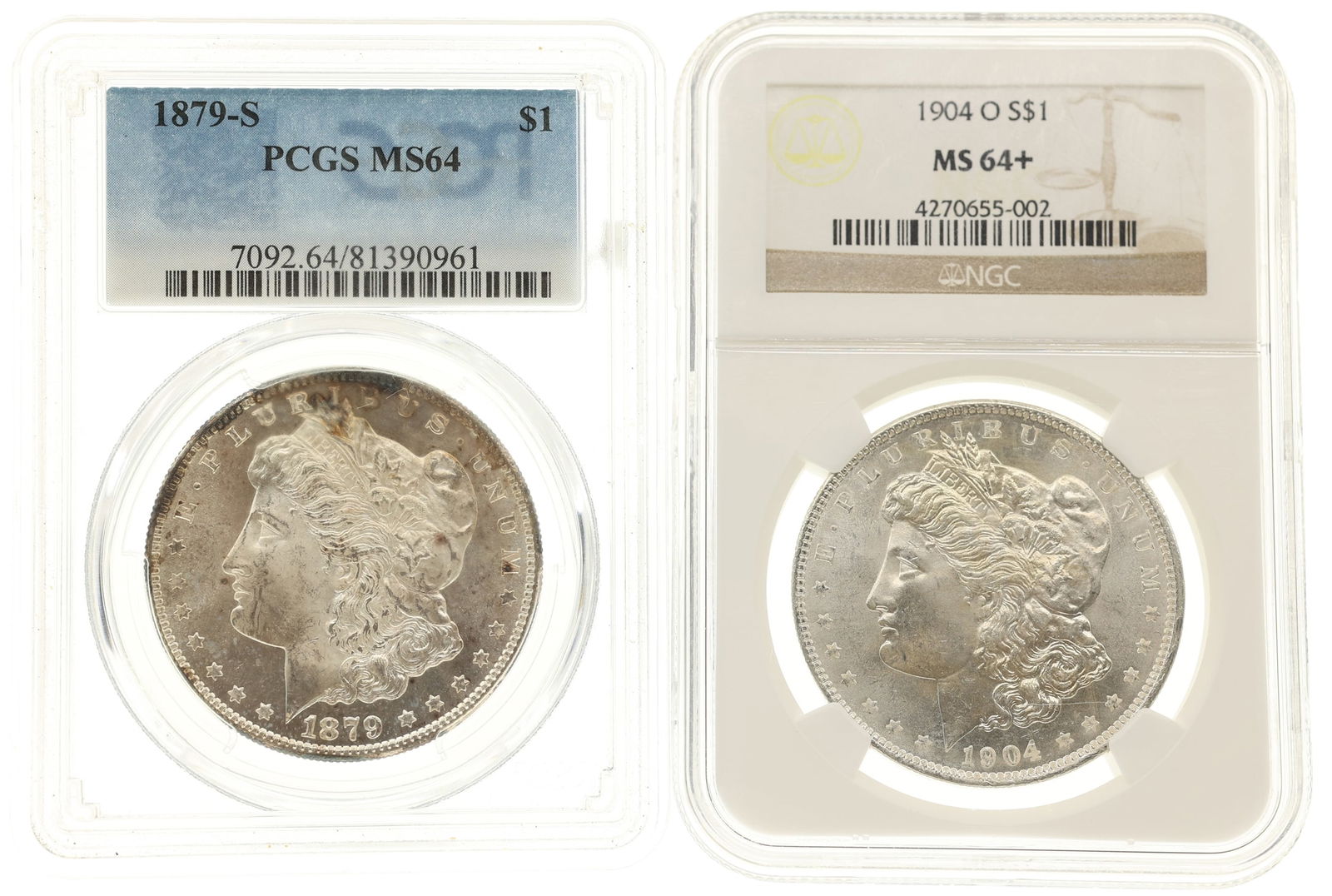 1879-S & 1904-O US MORGAN $1 SILVER COINS NGC & PCGS (1 of 2)