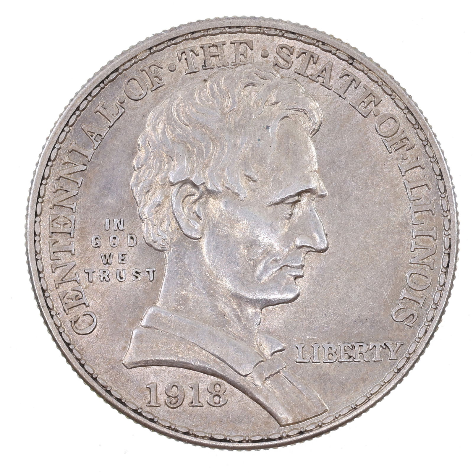 1918 ILLINOIS CENTENNIAL 50C HALF DOLLAR SILVER COIN (1 of 2)