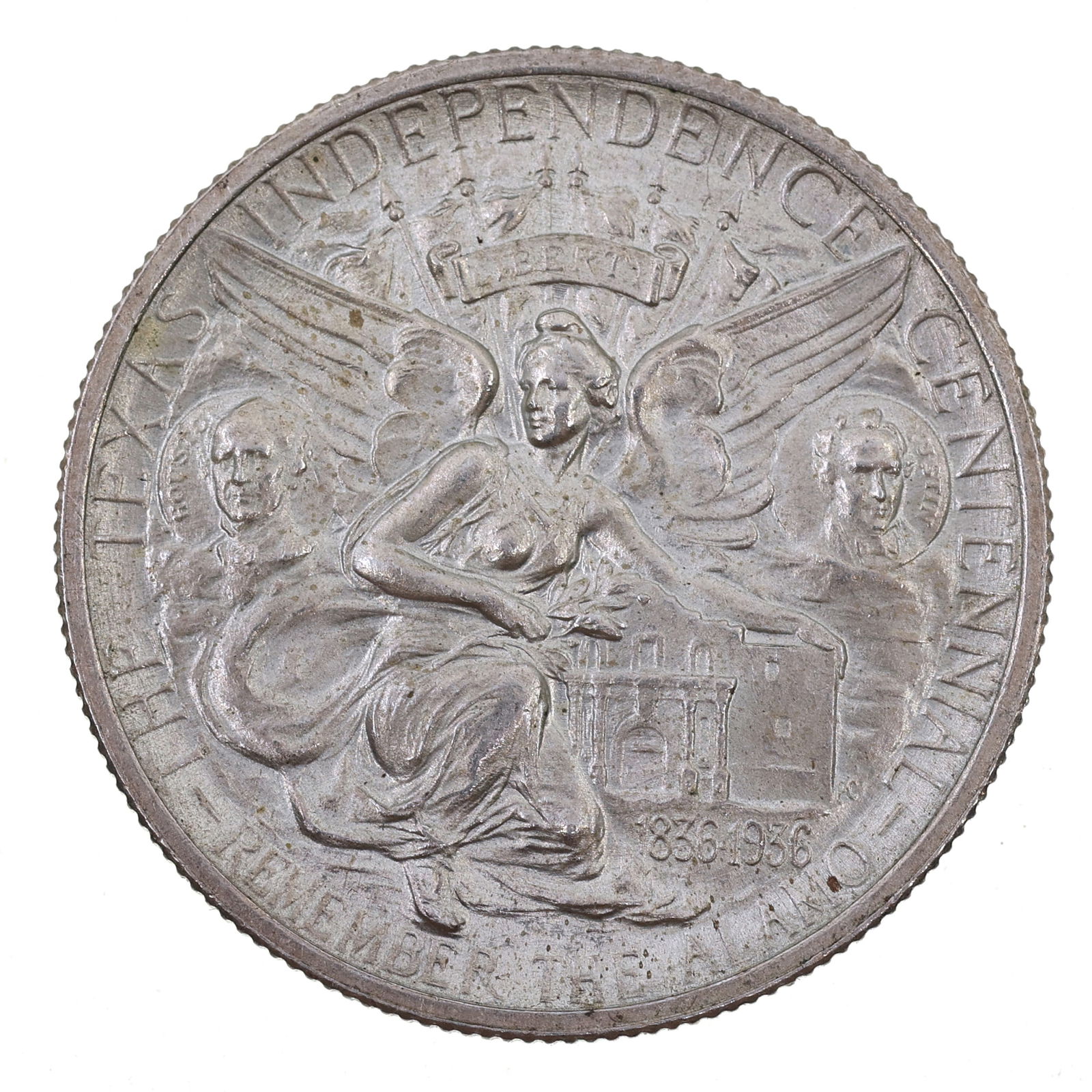 1935 TEXAS CENTENNIAL 50C HALF DOLLAR SILVER COIN (1 of 2)