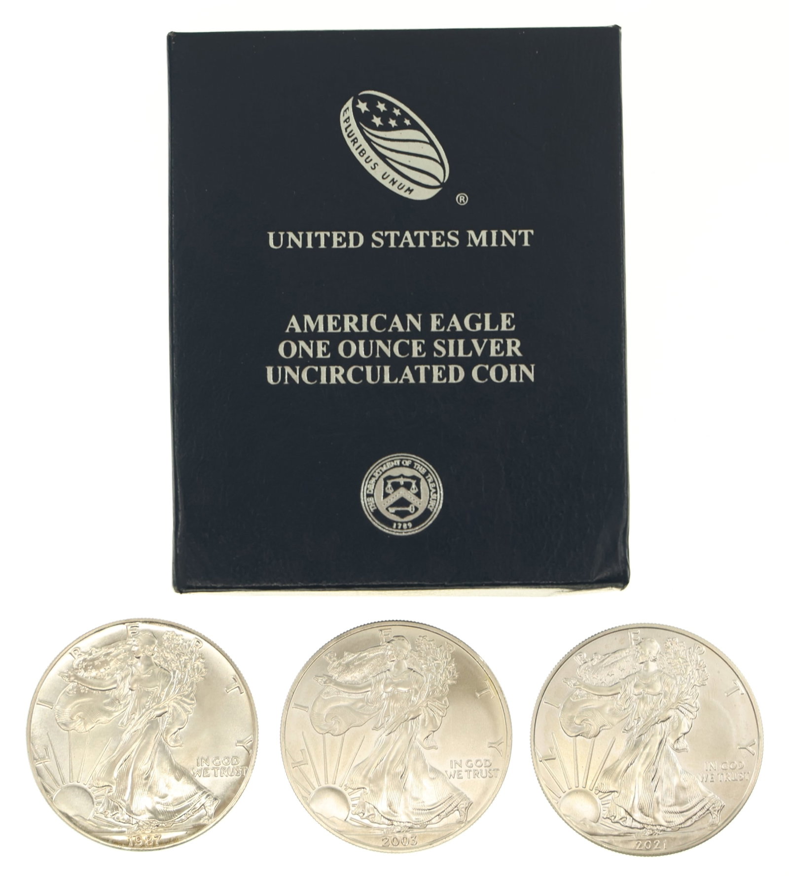 US .999 FINE SILVER EAGLE 1 OZT COINS UNC (1 of 5)