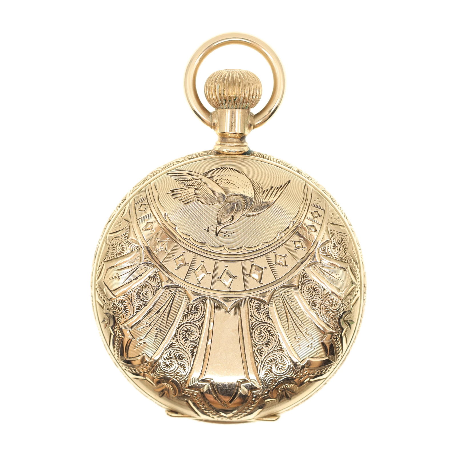 LADIES ELGIN GOLD-FILLED HUNTER'S CASE POCKET WATCH (1 of 7)