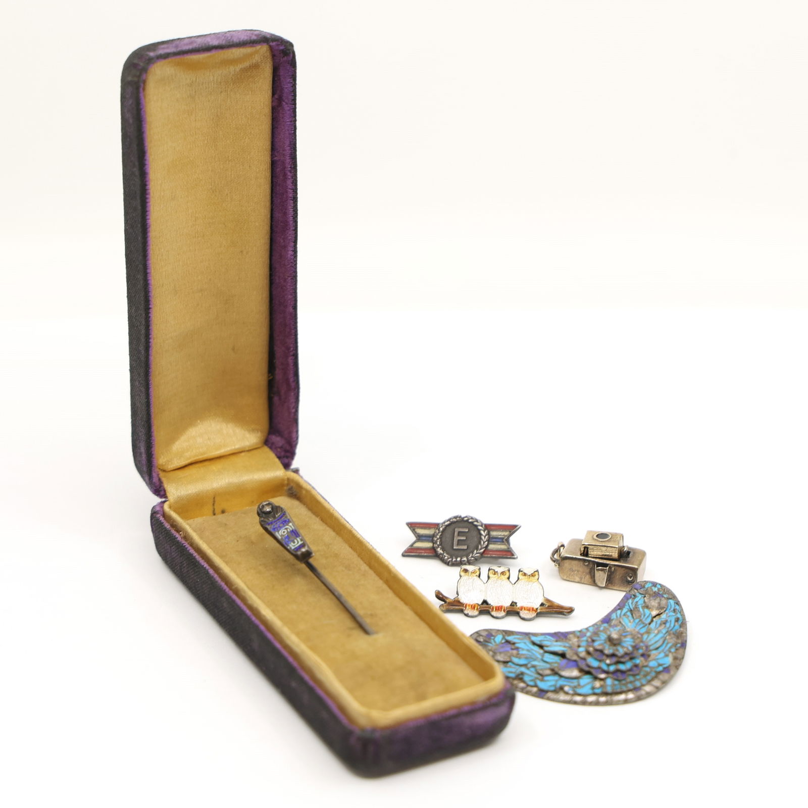 STERLING SILVER ENAMEL & NOVELTY BROOCHES & CHARM (1 of 4)