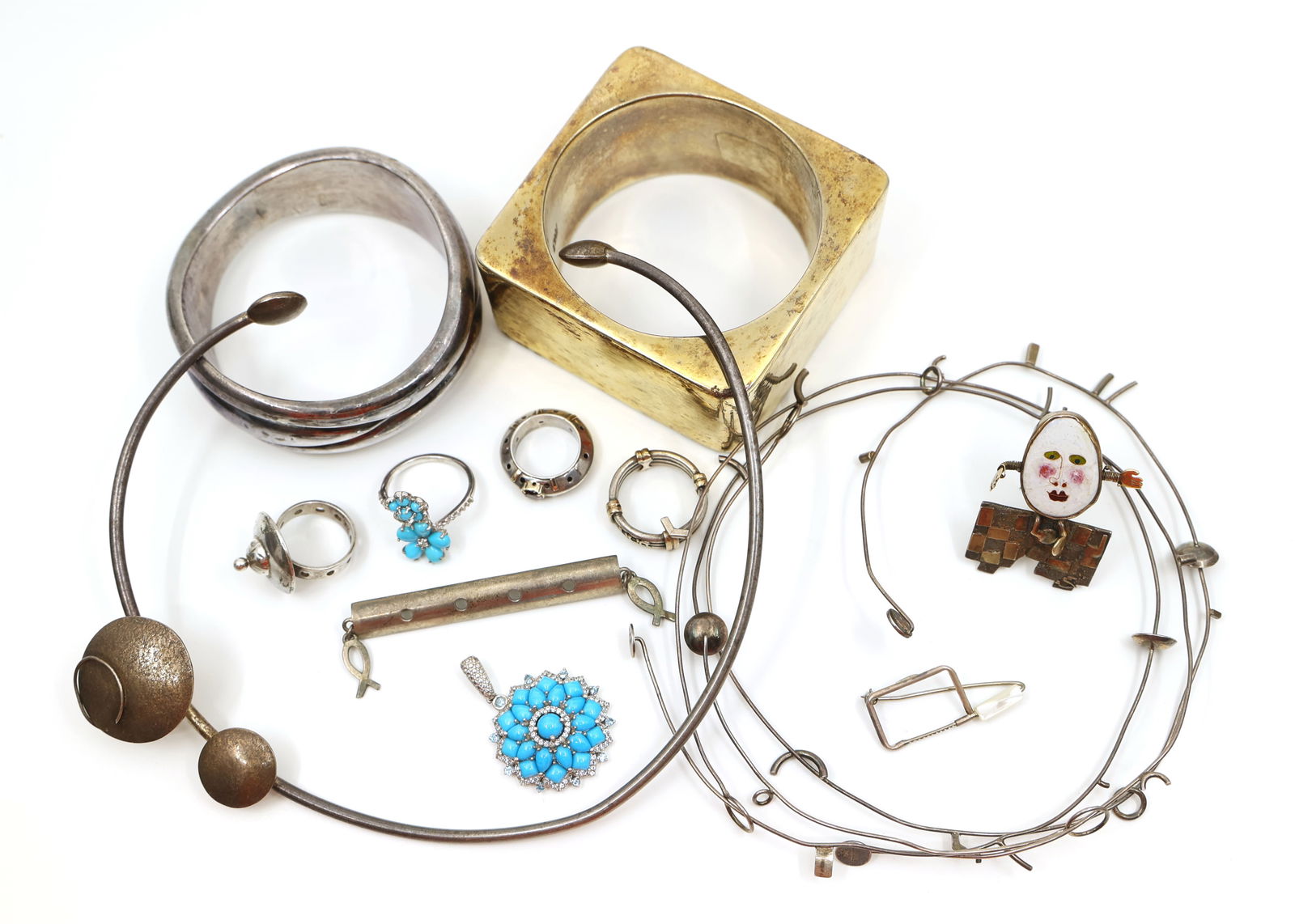 STERLING SILVER ARTIST-MADE & ABSTRACT DESIGN JEWELRY (1 of 9)