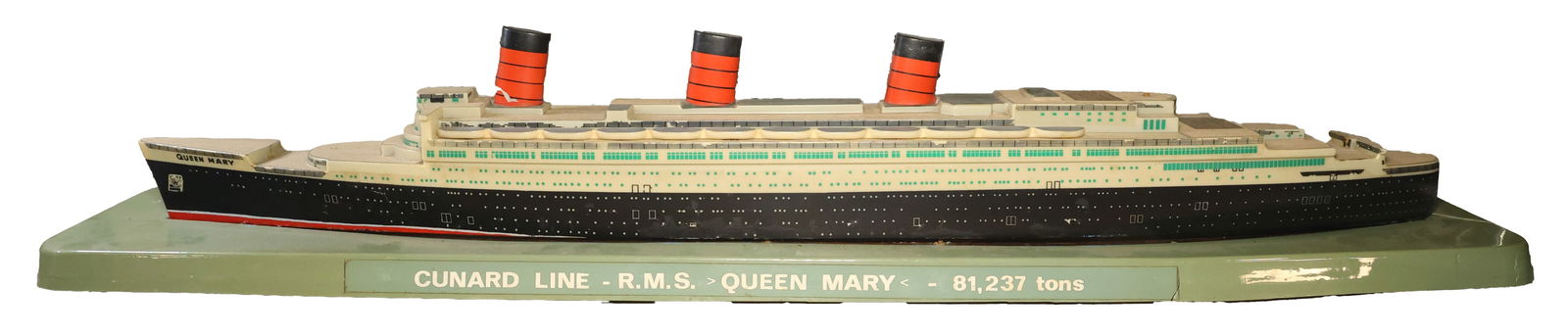 R.M.S. QUEEN MARY TRAVEL AGENT LIGHTED SHIP MODEL (1 of 13)