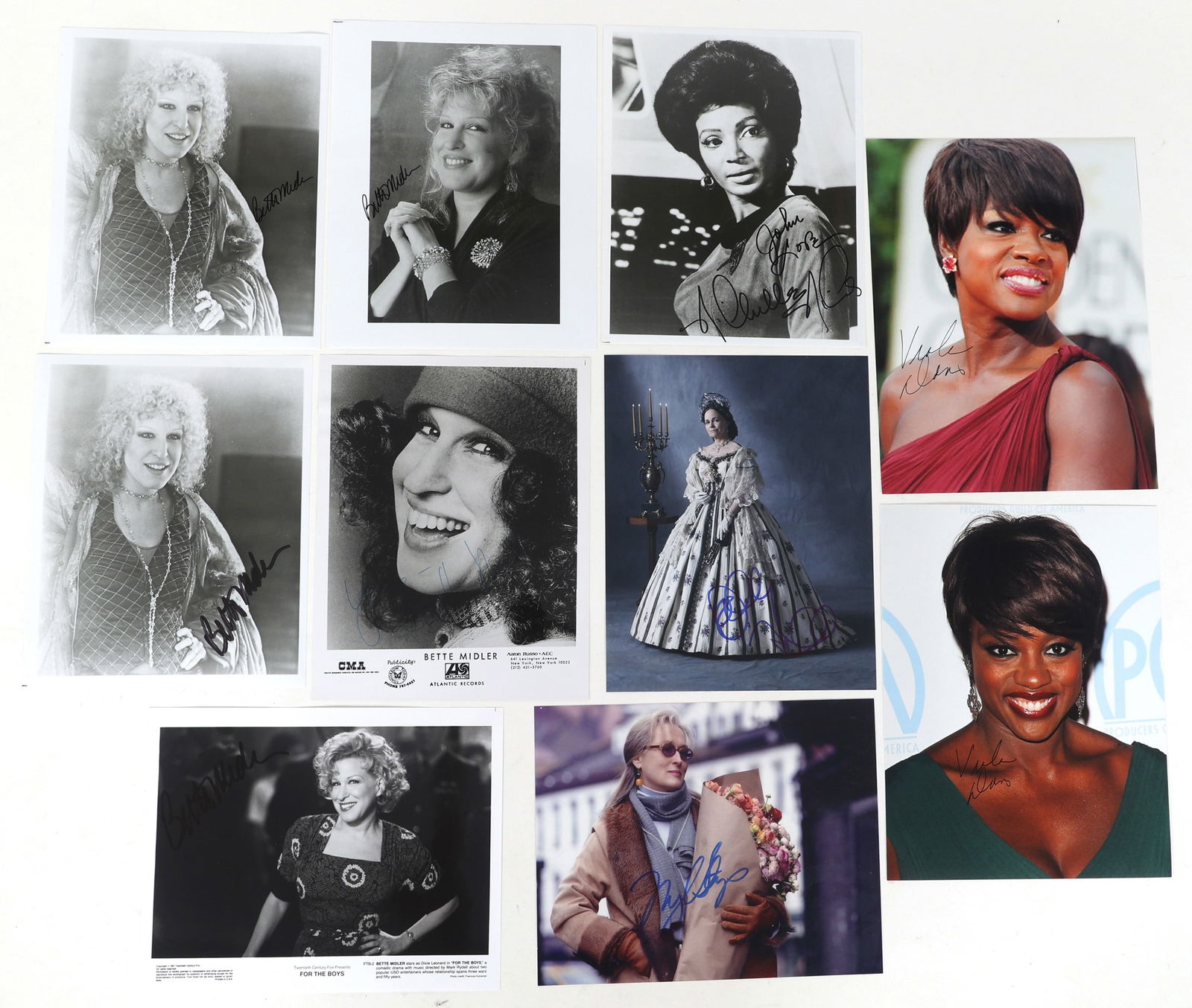 AMERICAN ACTRESS AUTOGRAPHS - STREEP, FIELD, & MIDLER (1 of 9)