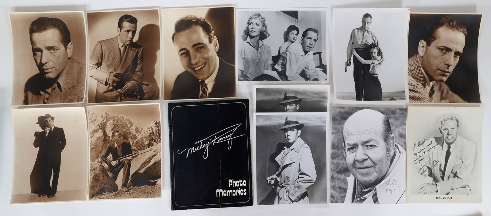 AMERICAN ACTOR PHOTOS - BOGART, KAYE, ROONEY: AMERICAN ACTOR PHOTOS - BOGART, KAYE, ROONEY (17) American actor photos, including: (14) Humphrey Bogart: (2) 8" x 10", with negatives (2) 8" x 10" 8" x 10" wi