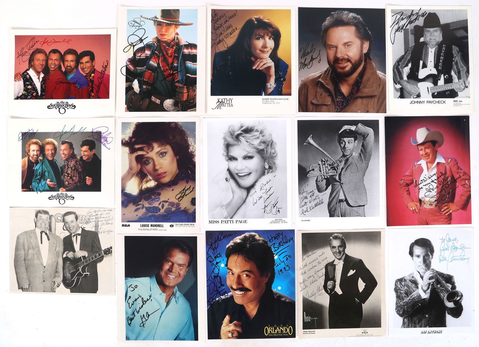 ENTERTAINER AUTOGRAPHS  - TUCKER, PAGE, PAYCHECK (1 of 10)
