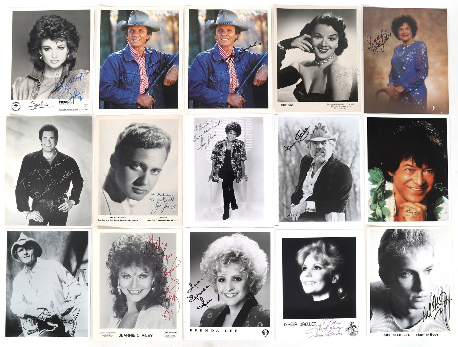 MUSIC ARTIST AUTOGRAPHS - DON HO, KENNY ROGERS, & MORE: MUSIC ARTIST AUTOGRAPHS - DON HO, KENNY ROGERS, & MORE 15 Music artist autographed 8 x 10" photo prints. Autographs include: Kitty Wells print signed in black marker Don Ho print signed in gold pen