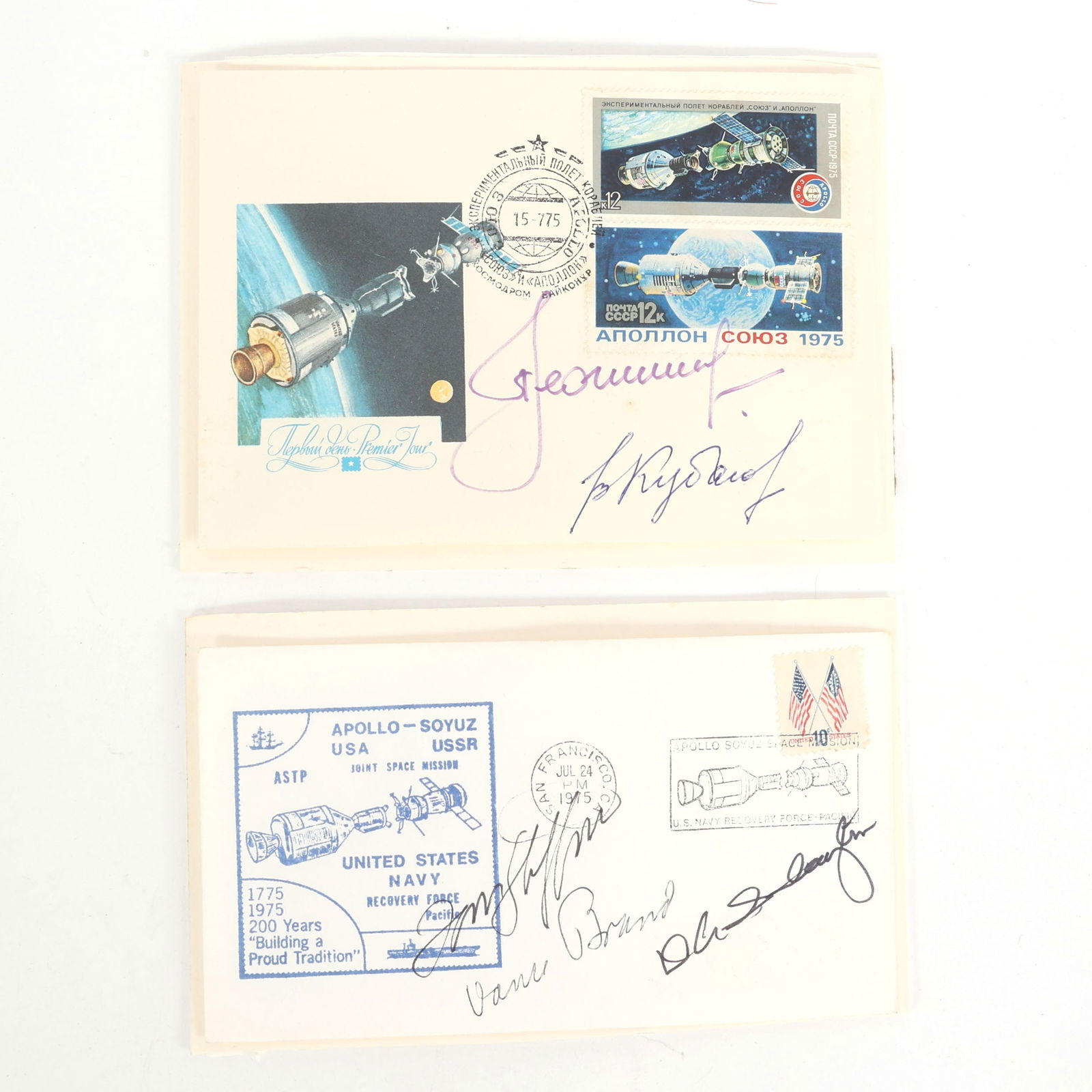 APOLLO-SOYUZ JOINT SPACE MISSION AUTOGRAPHED ENVELOPES (1 of 4)