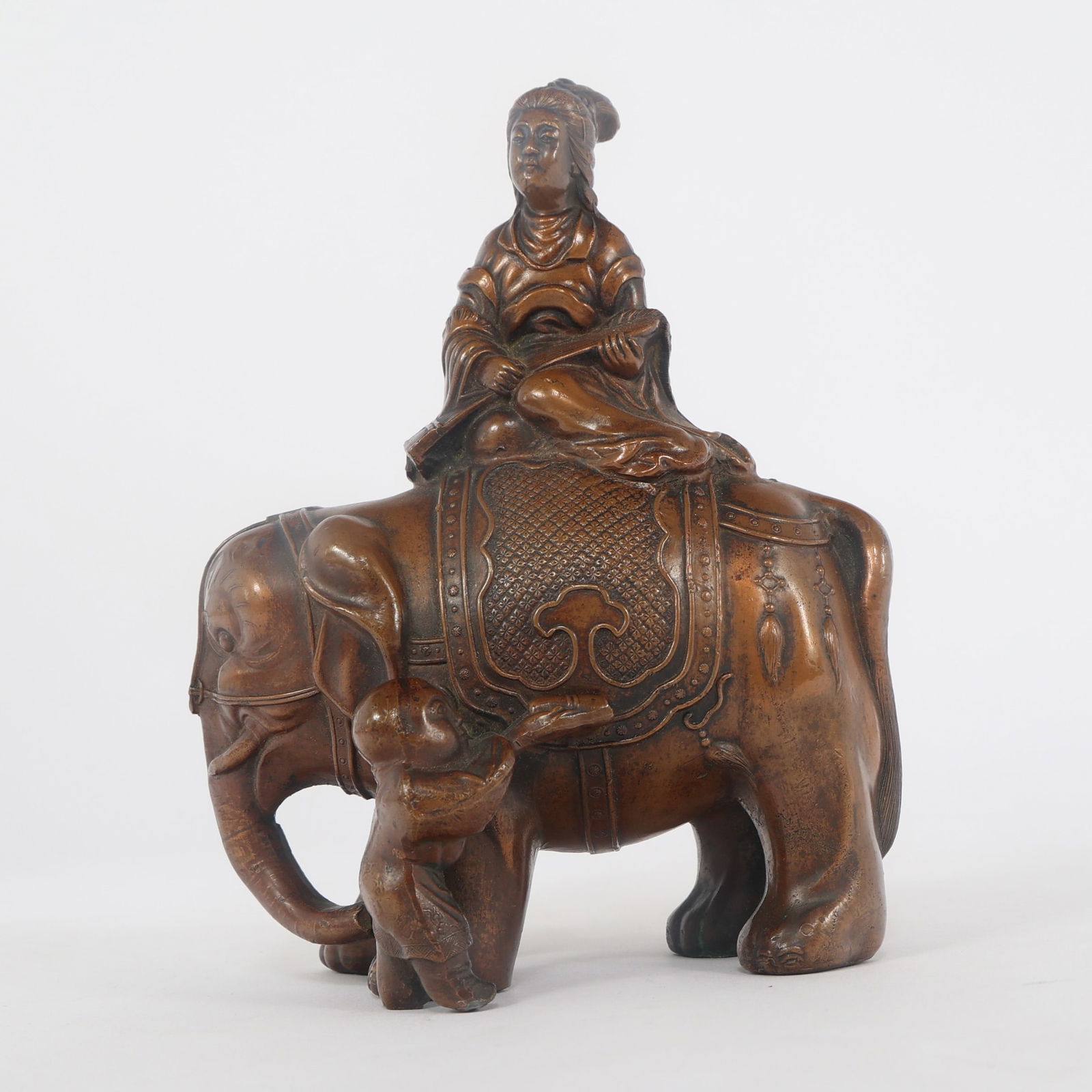 CHINESE BRONZE ELEPHANT STATUE (1 of 5)