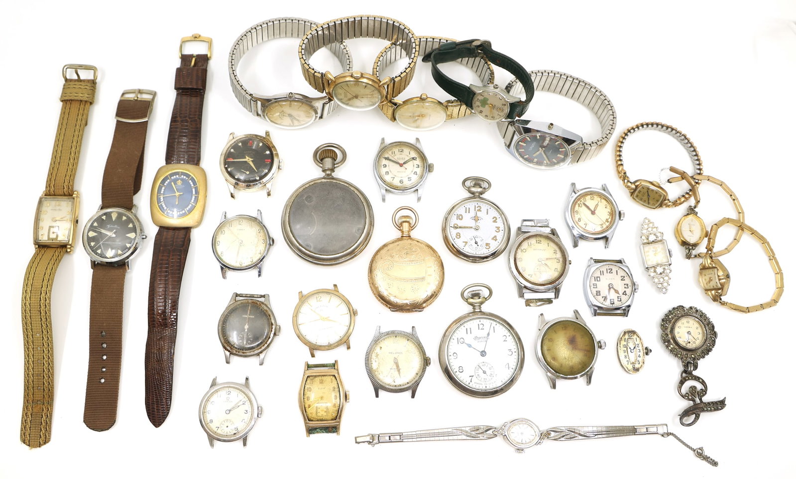 MECHANICAL WRIST & POCKET WATCHES FOR PARTS/REPAIRS: MECHANICAL WRIST & POCKET WATCHES FOR PARTS/REPAIRS Mechanical wrist and pocket watches for parts or repairs. Some brands include: Ingersol Gruen Helbro