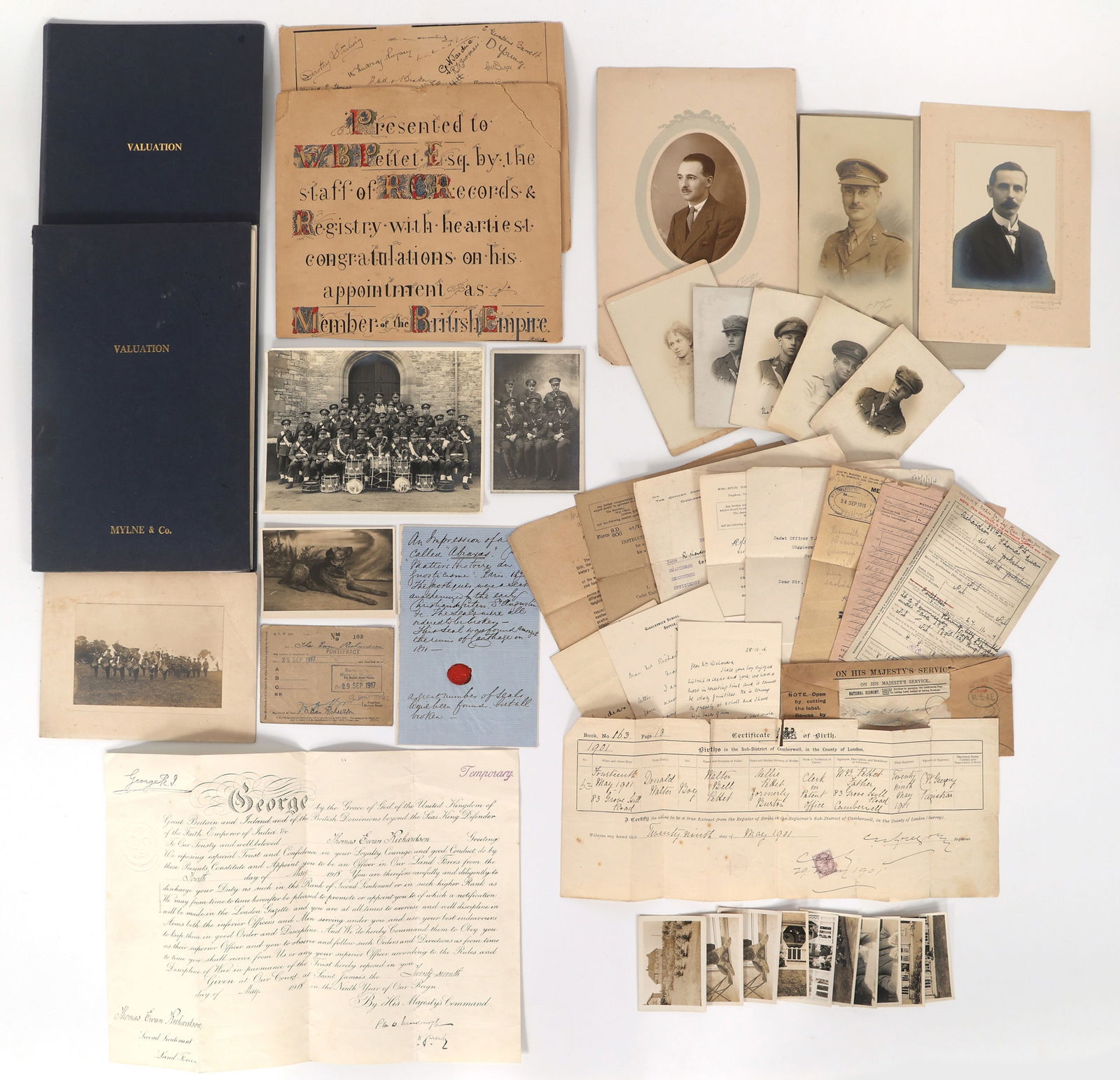 EARLY 20TH C. MILITARY IMAGES, LETTER, & DOCUMENTS (1 of 8)