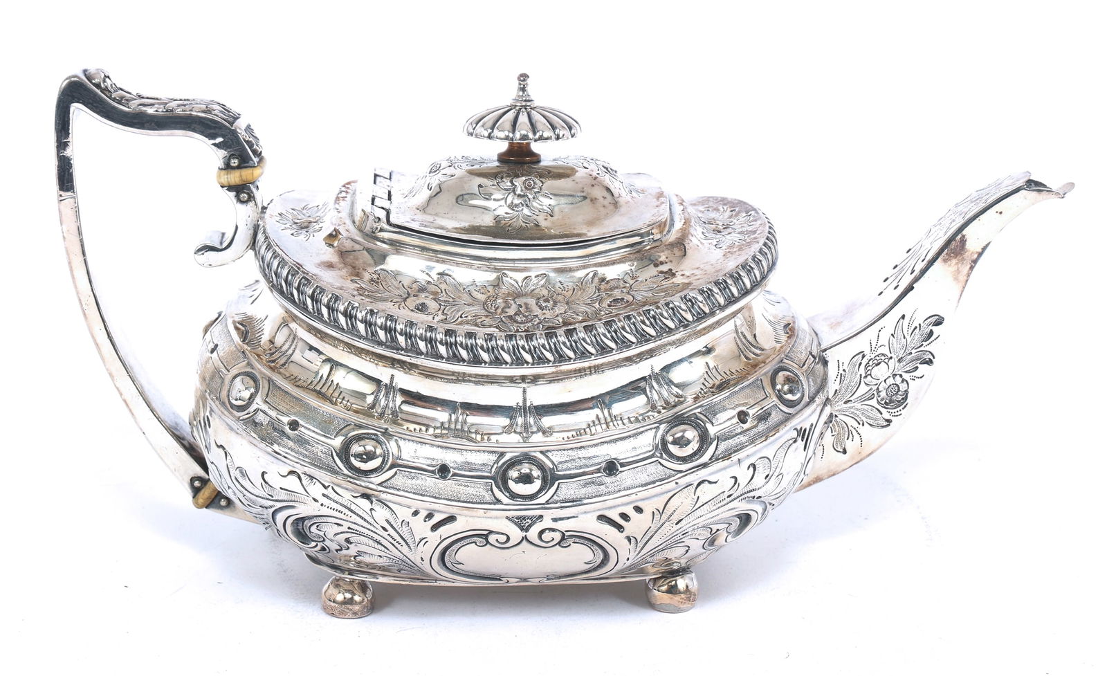 19TH C. ENGLISH STERLING SILVER SOLOMON HOUGHAM TEAPOT (1 of 7)