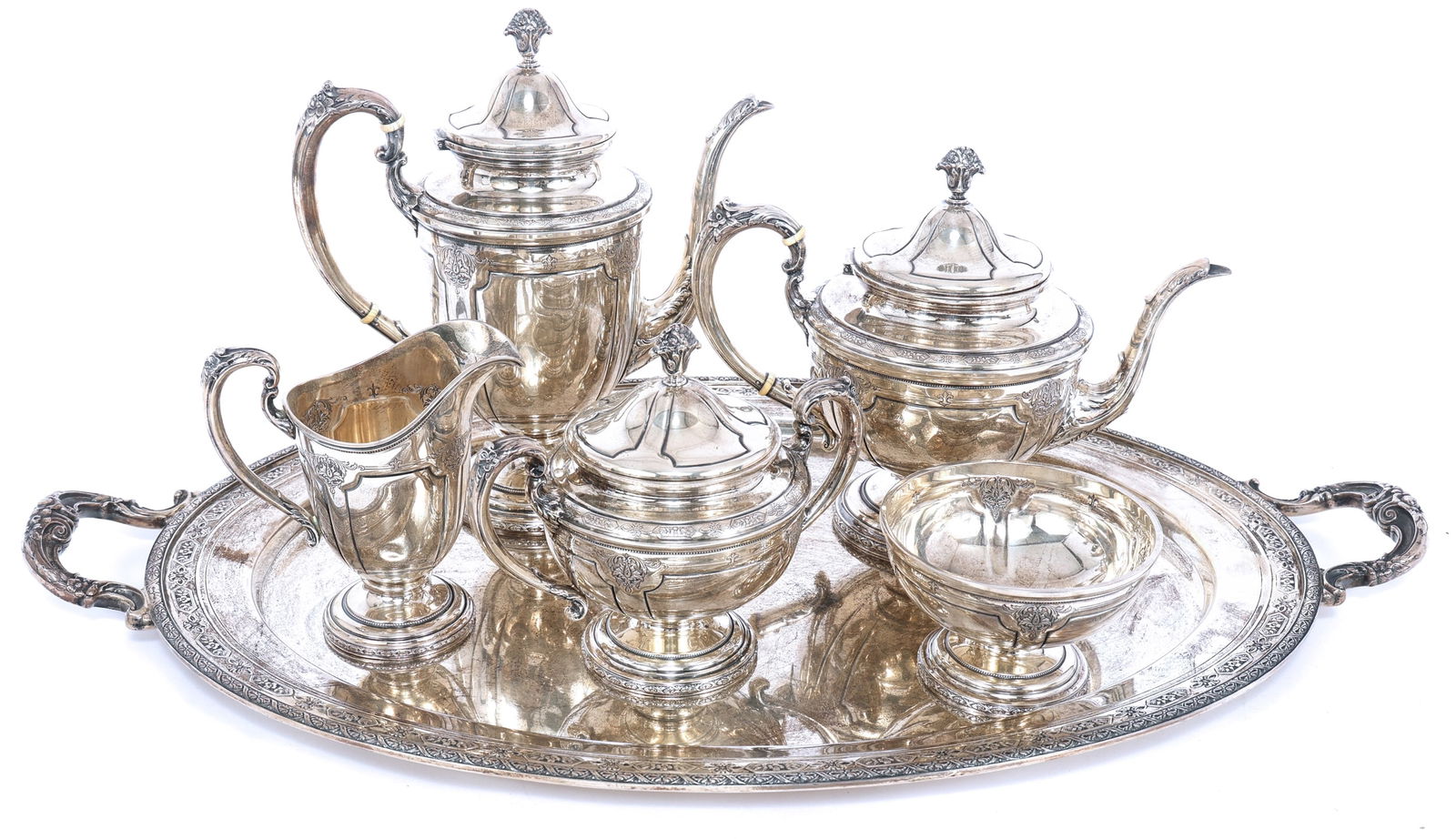 TOWLE LOUIS XIV STERLING SILVER TEA SERVICE SET (1 of 19)