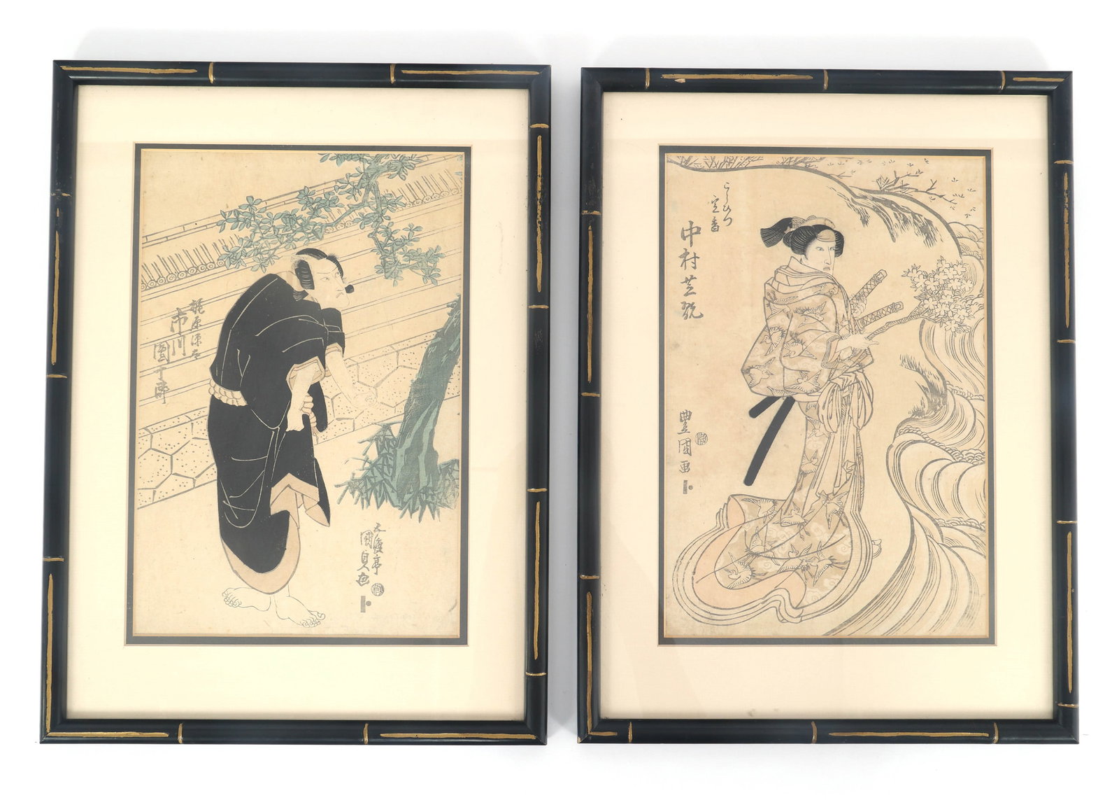 EDO PERIOD PRINT NAKAMURA SHIKAN I AS THE DOWAGER TEIKA: EDO PERIOD PRINT NAKAMURA SHIKAN I AS THE DOWAGER TEIKA Japanese woodblock prints by Utagawa Kunisada depicting Nakamura Shikan I as the Dowager Teika from the play Imoseyama Onna Teikin. Late Edo Per