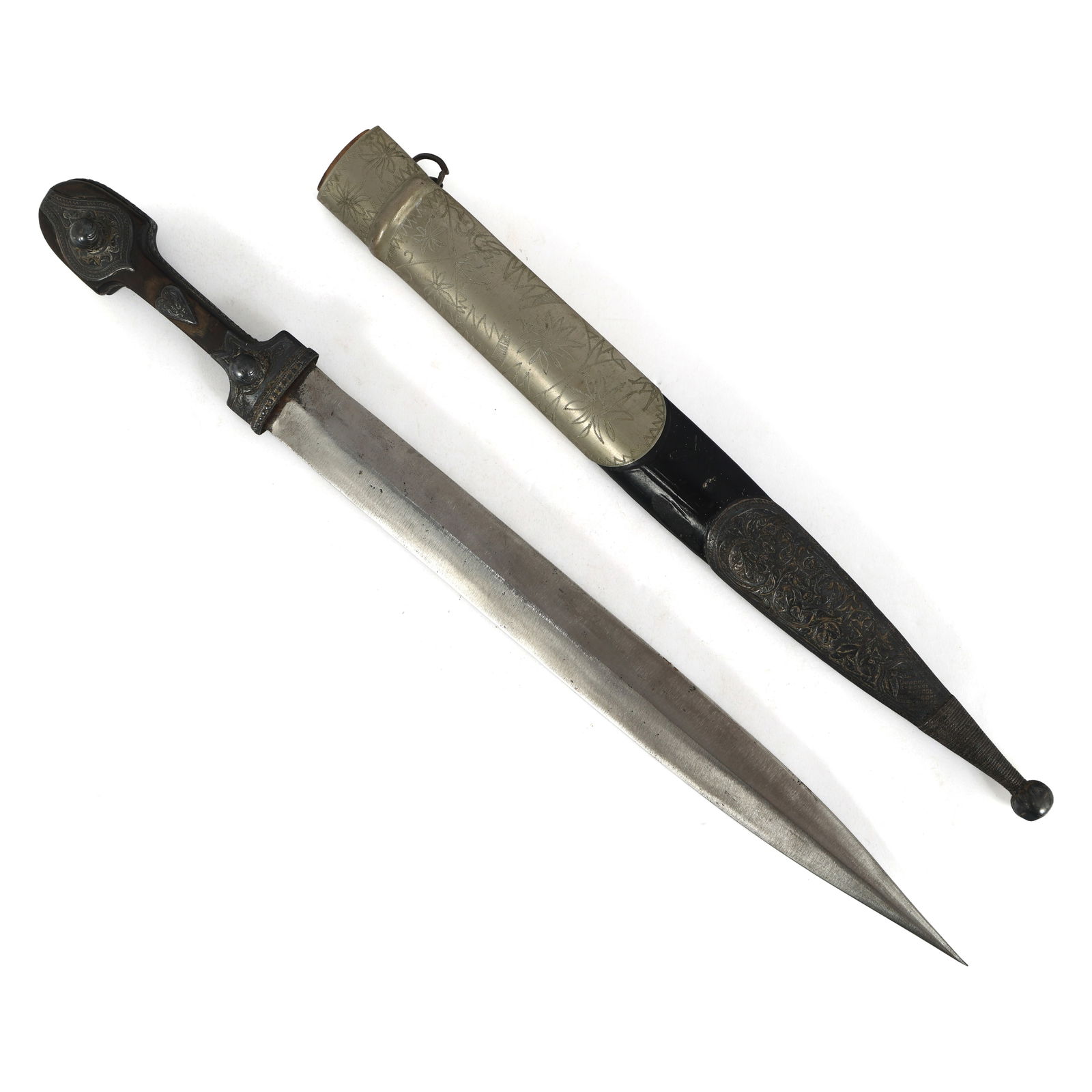 19TH C. ARMENIAN DAGGER WITH SILVER INLAY (1 of 7)