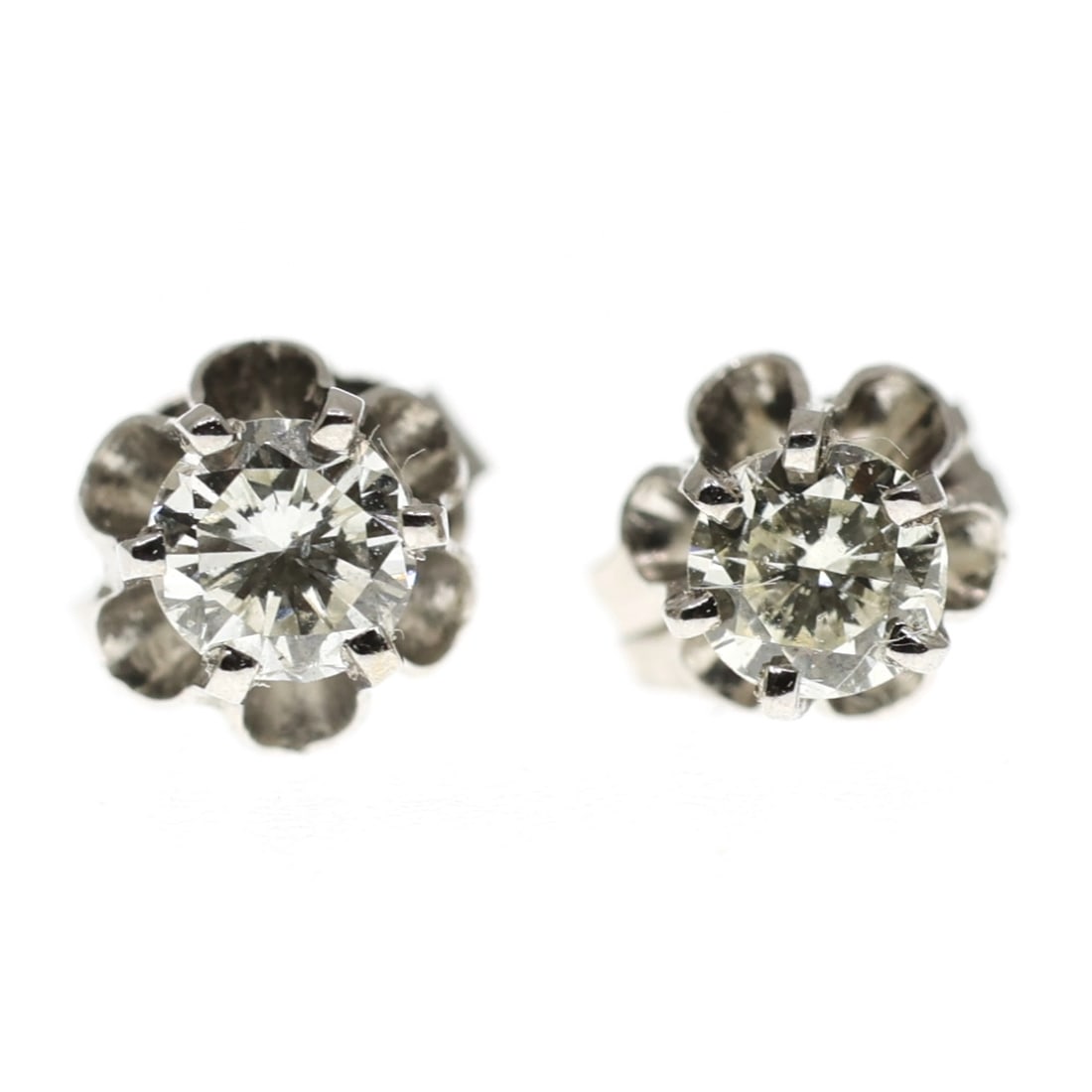 14K WHITE GOLD 0.42 CTW DIAMOND STUD EARRINGS (1 of 2)