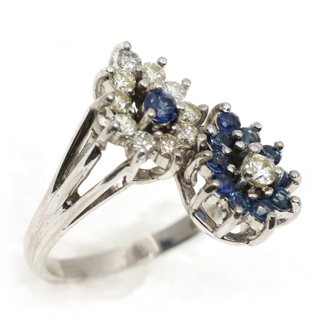 14K WHITE GOLD 0.41CTW DIAMOND & SAPPHIRE COCKTAIL RING (1 of 3)