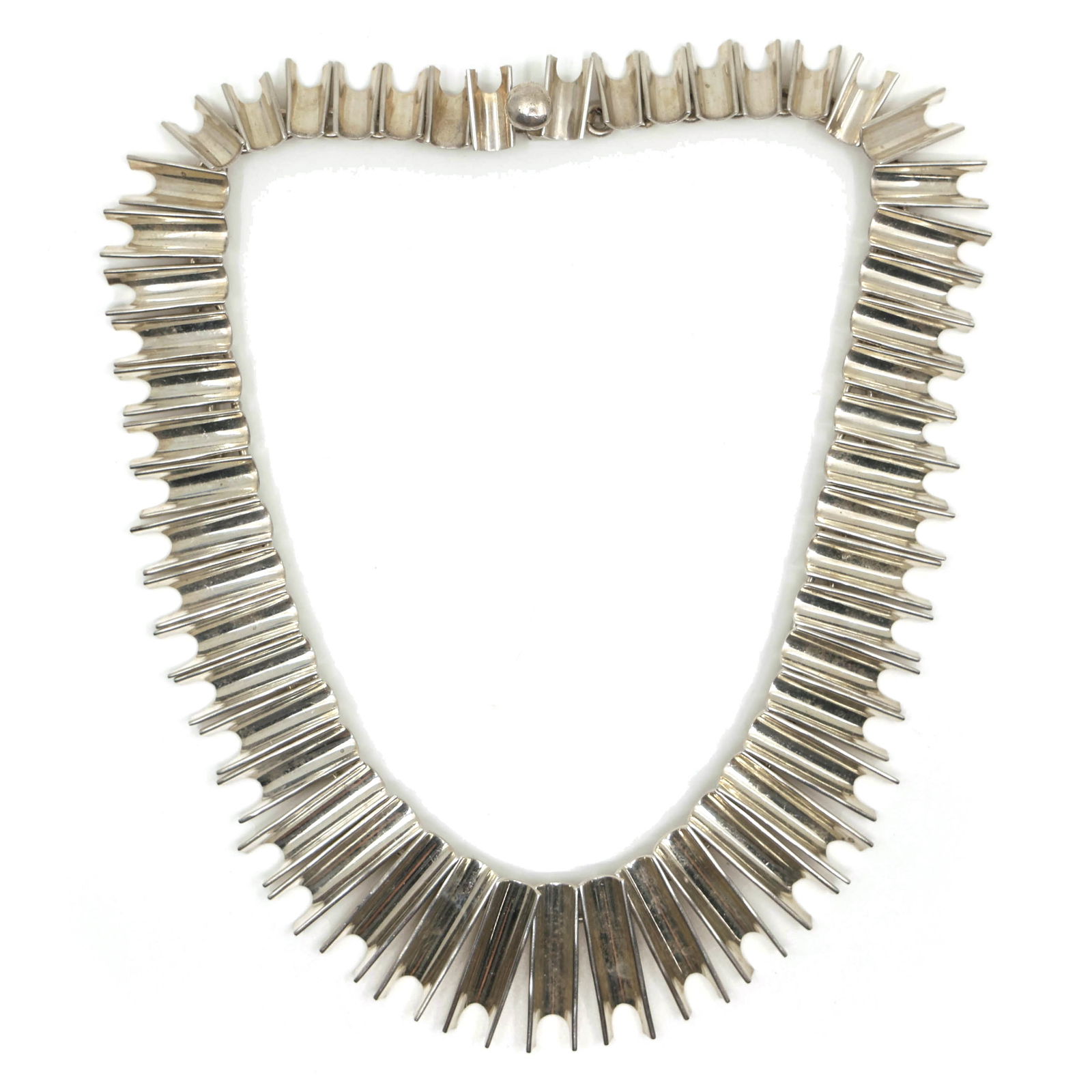 TAXCO STERLING SILVER MODERNIST CHOKER NECKLACE (1 of 4)