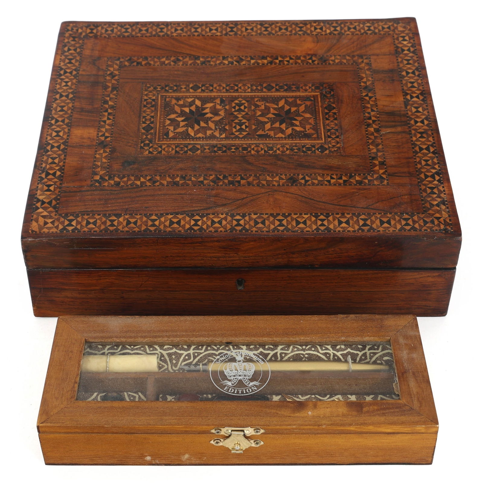 MARQUETRY WRITING SLOPE & CALLIGRAPHY SET (1 of 4)