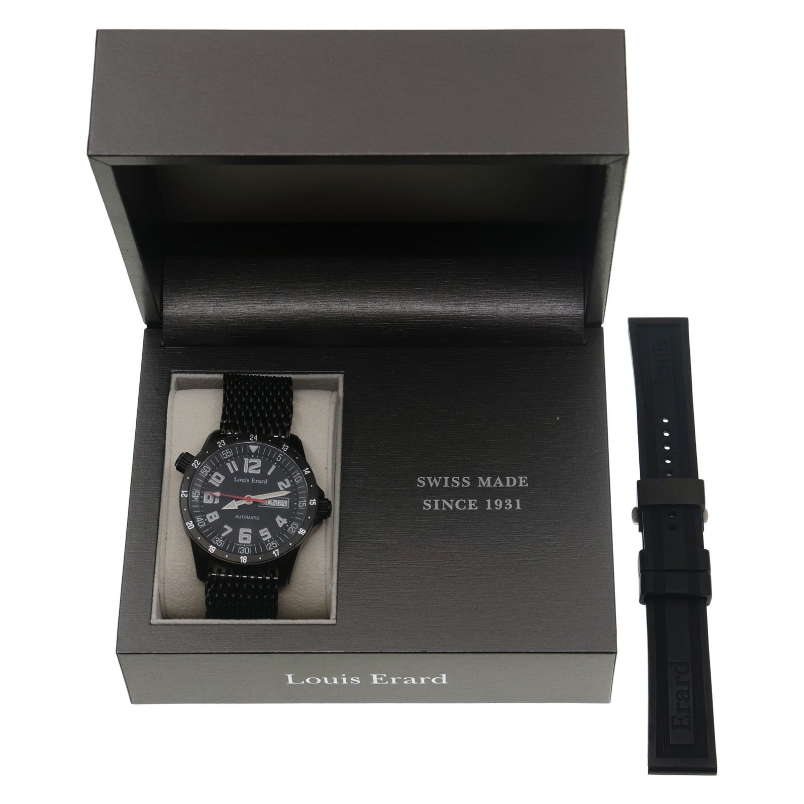 MEN'S LOUIS ERARD AUTOMATIC STAINLESS STEEL WRISTWATCH (1 of 7)