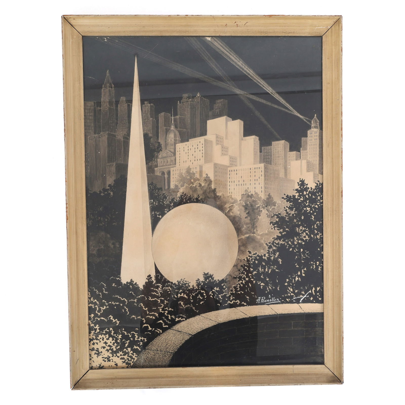 NY WORLD'S FAIR 1939 PEHMOLLER ORIGINAL INK & GOUACHE (1 of 7)