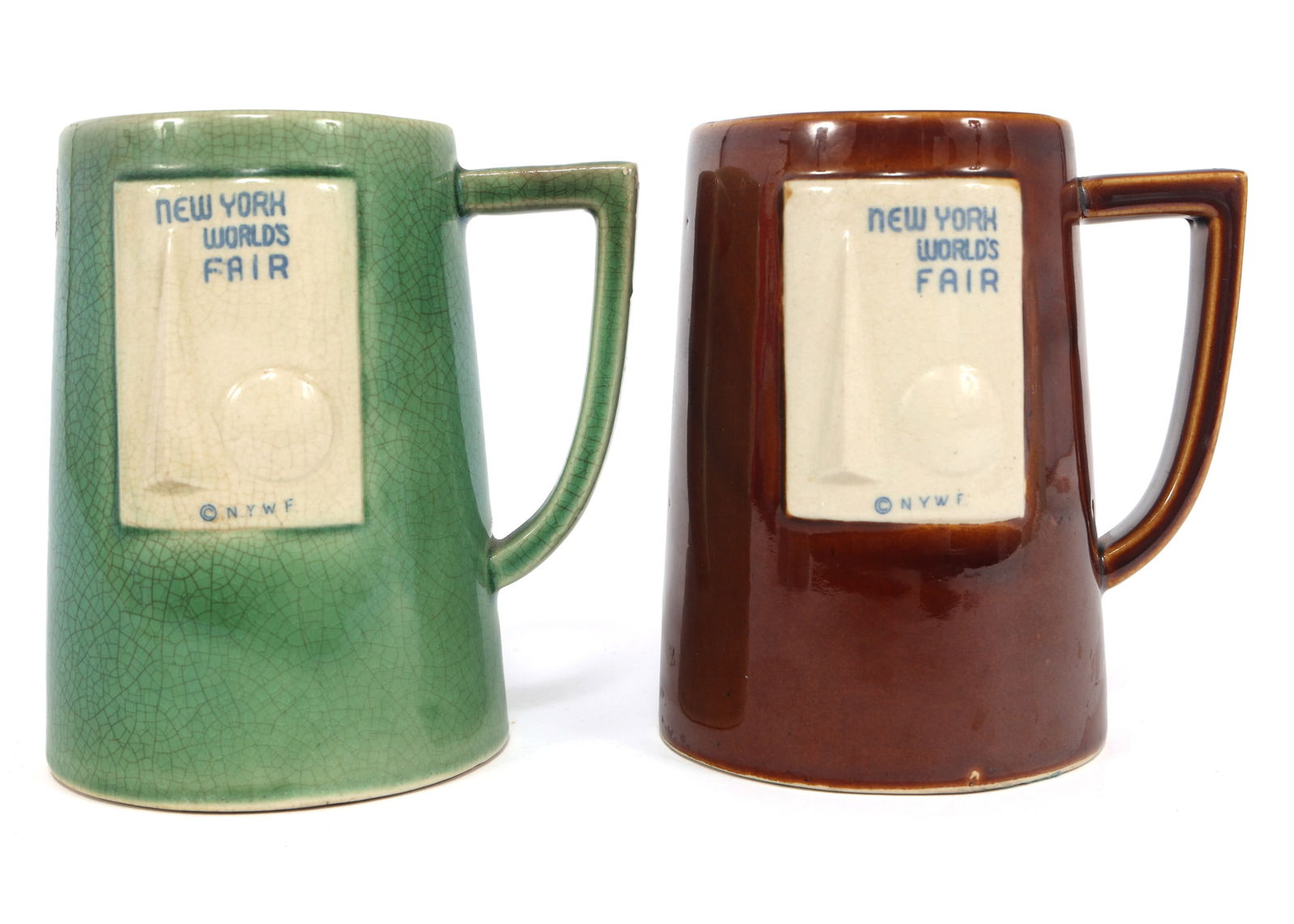 NEW YORK WORLD'S FAIR 1939 EARTH-TONE ART DECO MUGS (1 of 9)