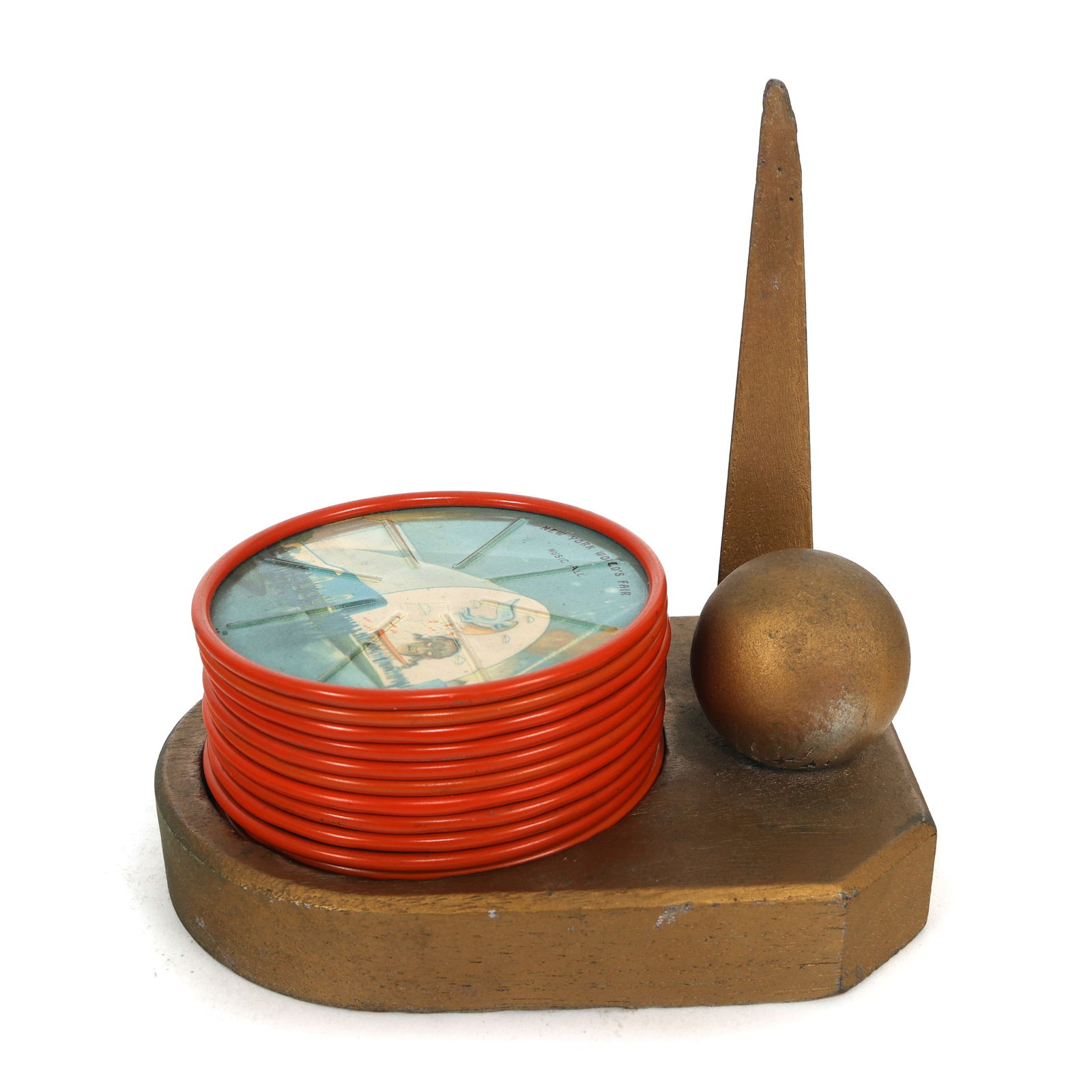 NY WORLD'S FAIR 1939 TRYLON & PERISPHERE DRINK COASTERS (1 of 7)