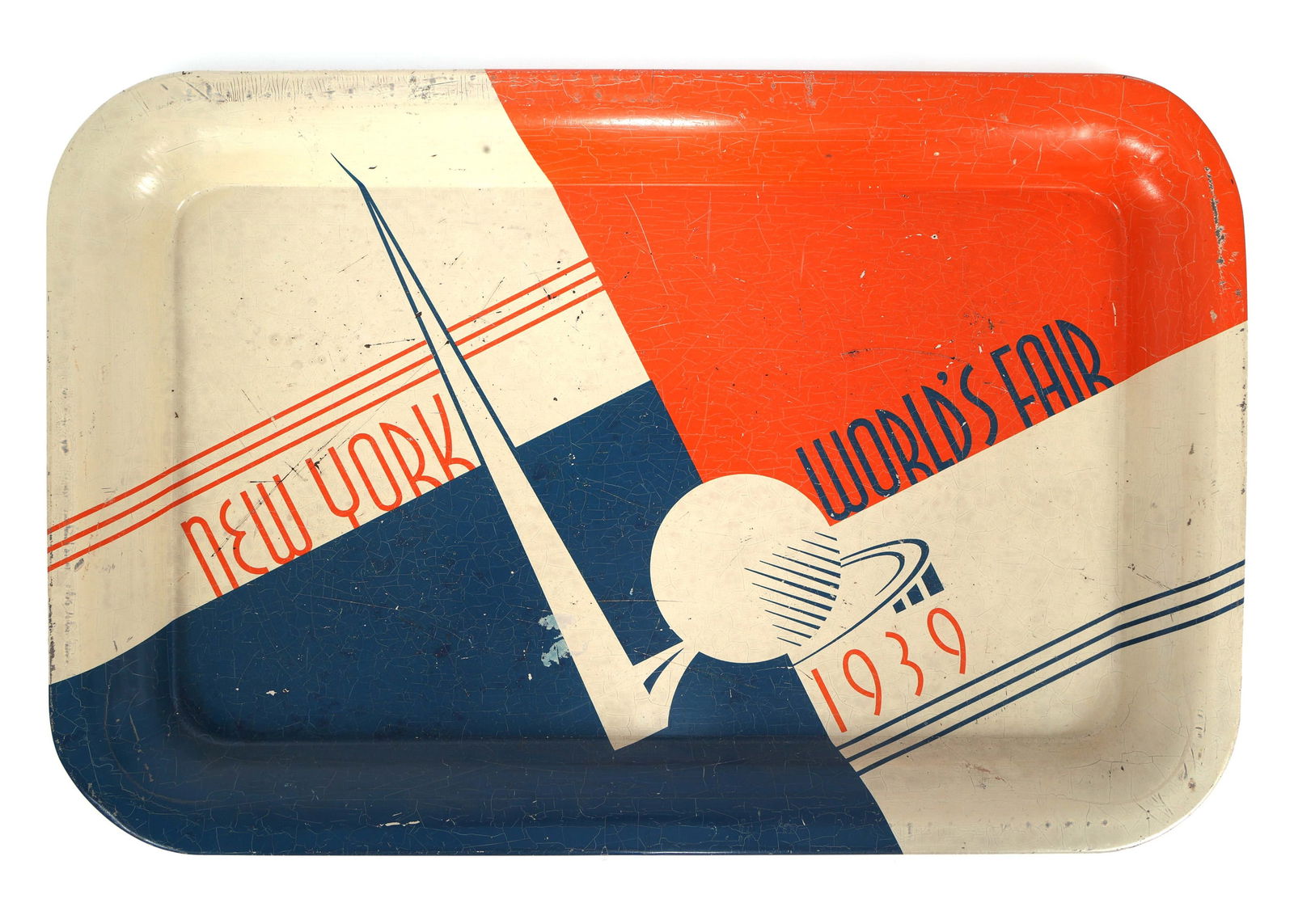 NEW YORK WORLD'S FAIR 1939 LITHO TIN SERVING TRAY (1 of 2)