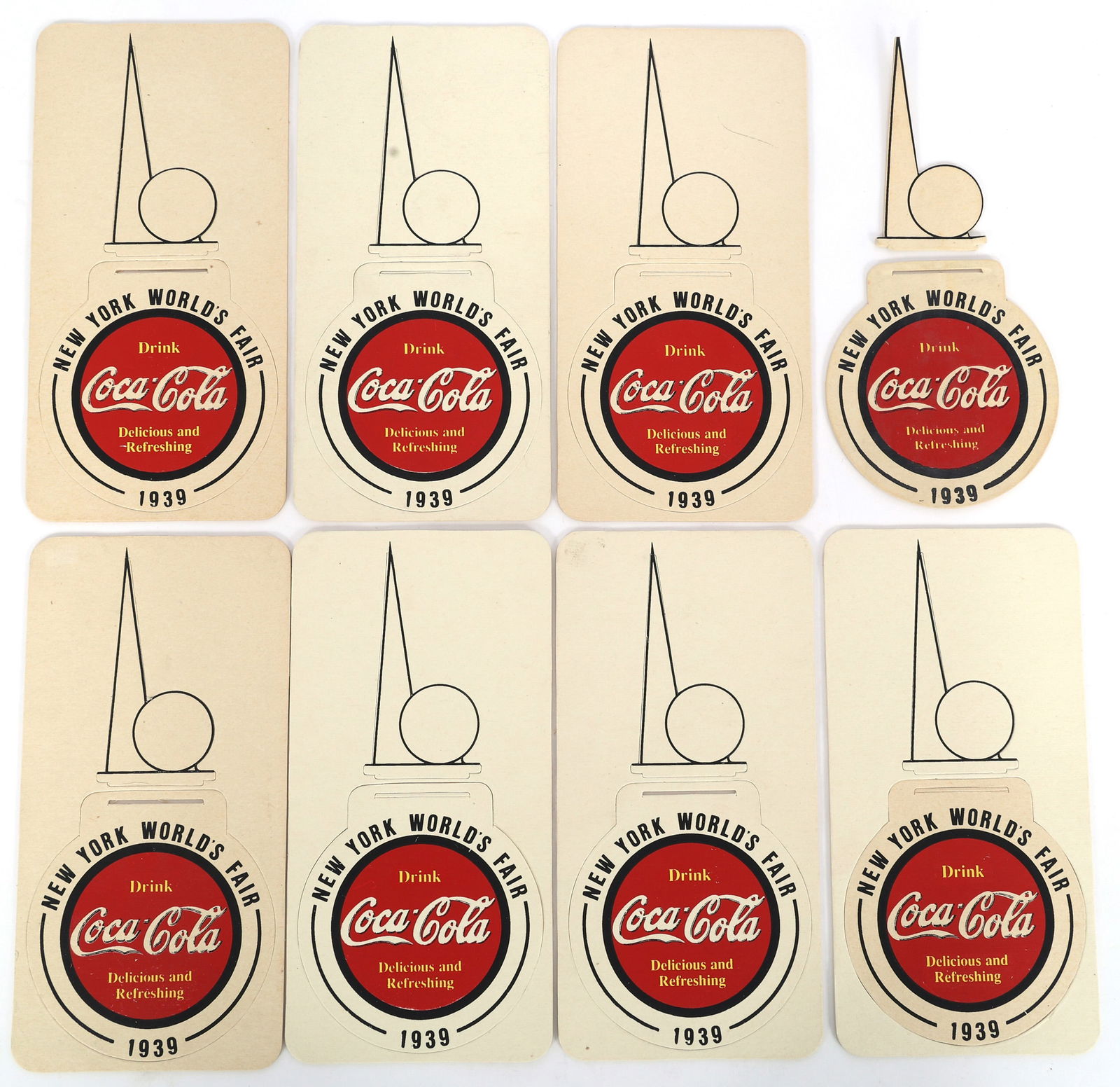 NEW YORK WORLD'S FAIR 1939 COCA-COLA CARDBOARD COASTERS (1 of 3)