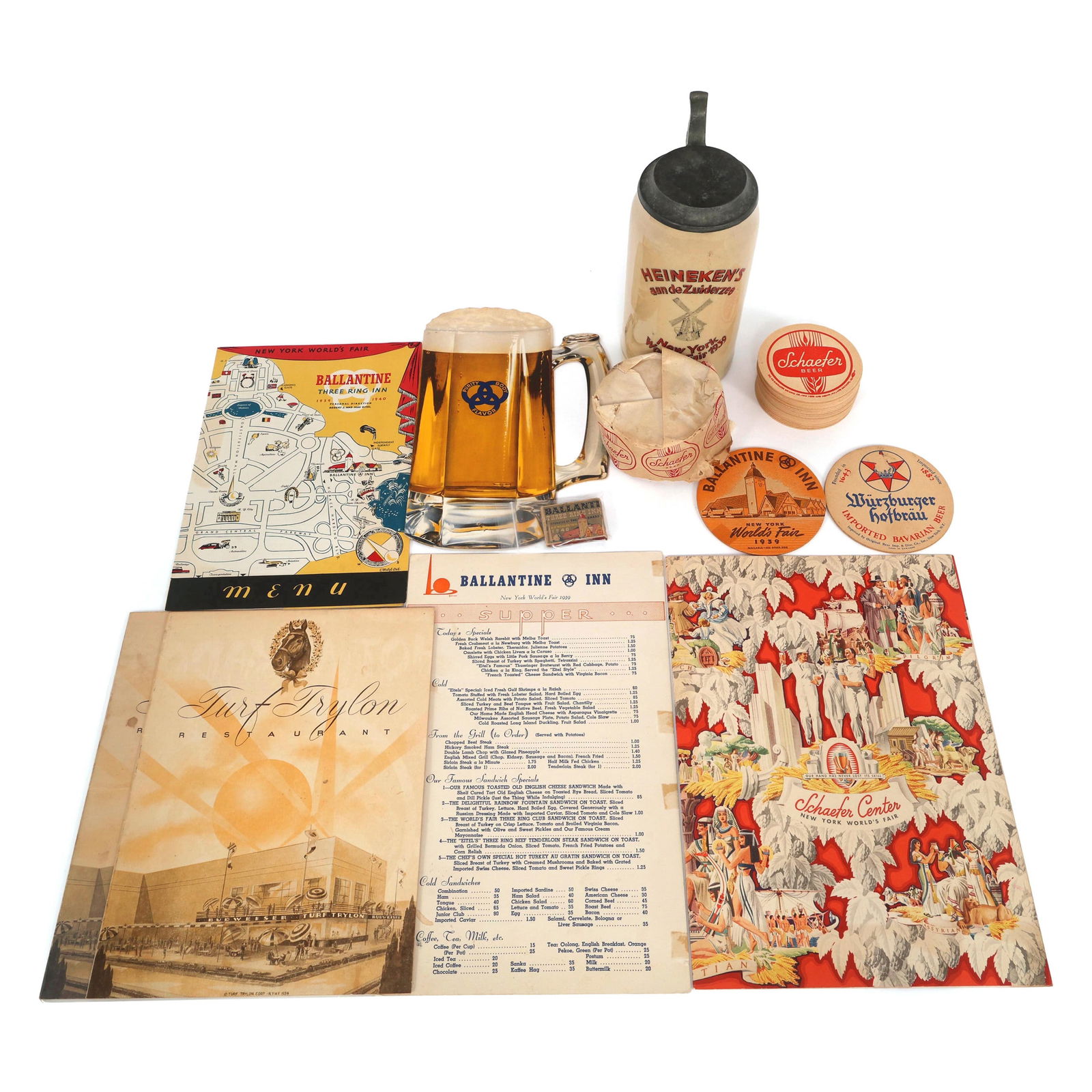 NY WORLD'S FAIR 1939 BEER & RESTAURANT MEMORABILIA (1 of 20)