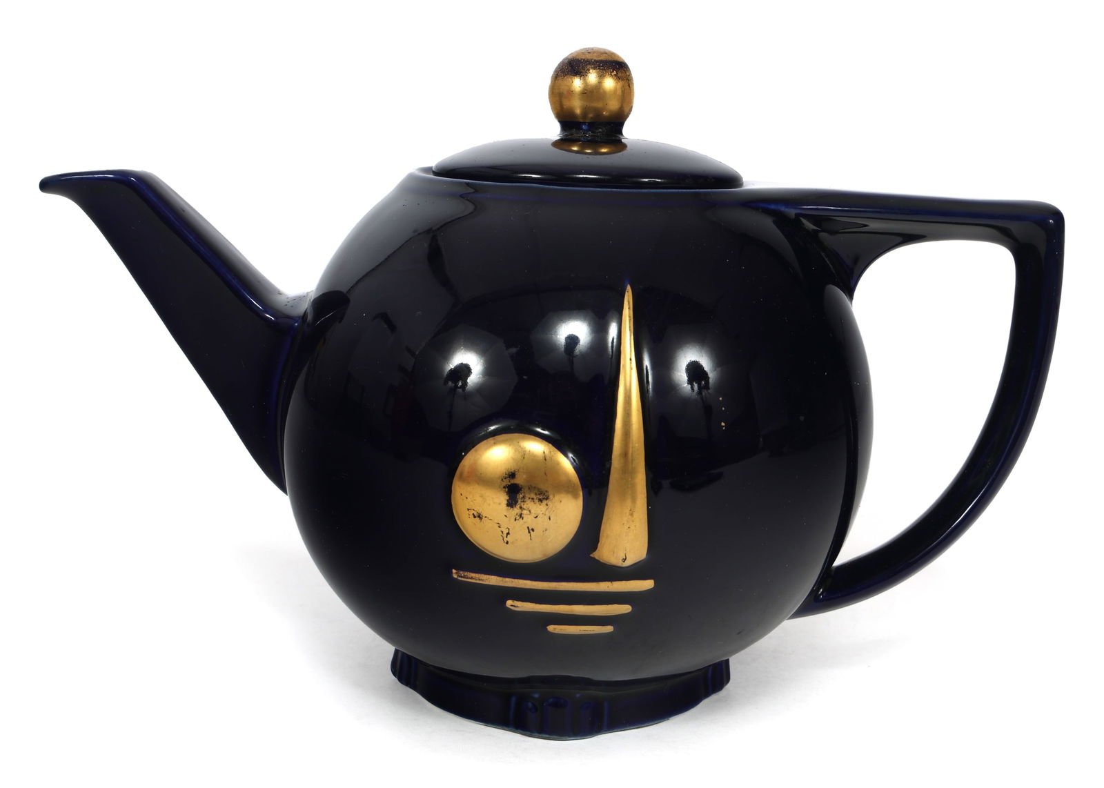 NEW YORK WORLD'S FAIR 1939 HALL CHINA BLUE TEA POT (1 of 5)