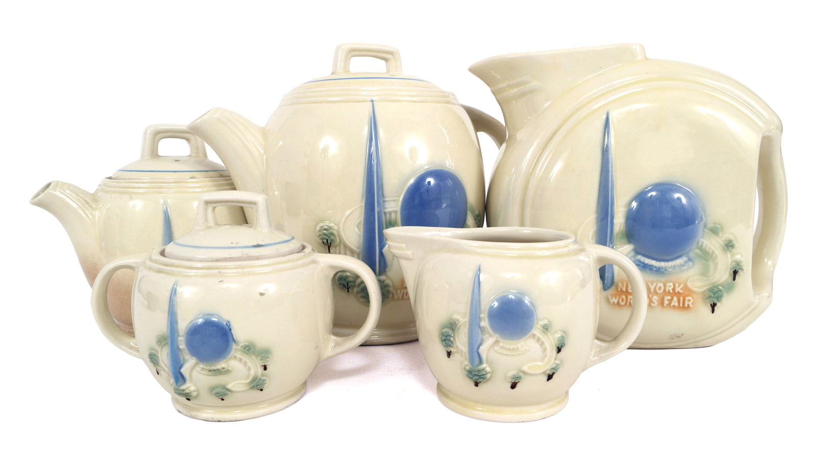 NY WORLD'S FAIR 1939 PORCELIER ART DECO TEA SET (1 of 20)