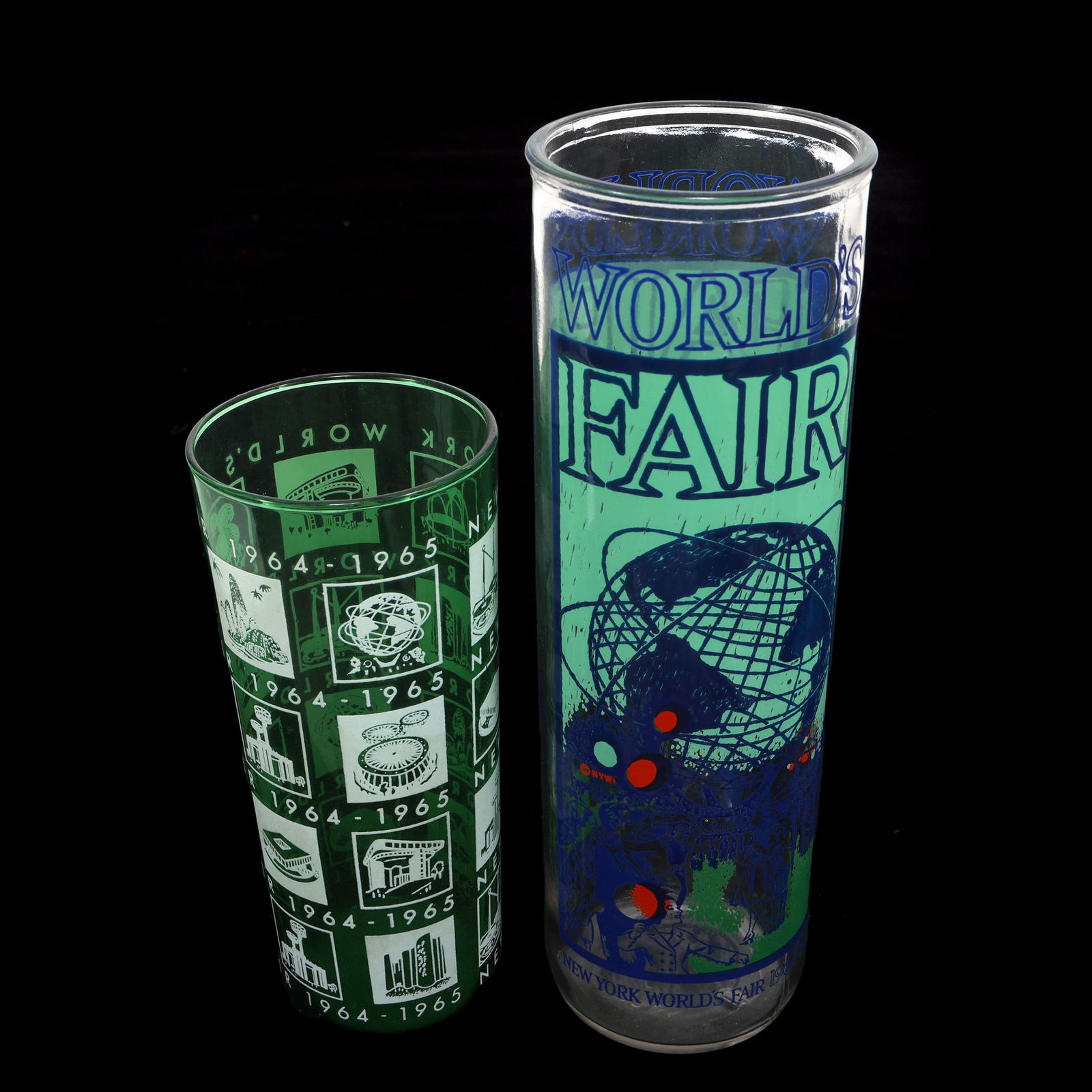 NEW YORK WORLD'S FAIR 1964 UNISPHERE GLASS & VASE (1 of 8)