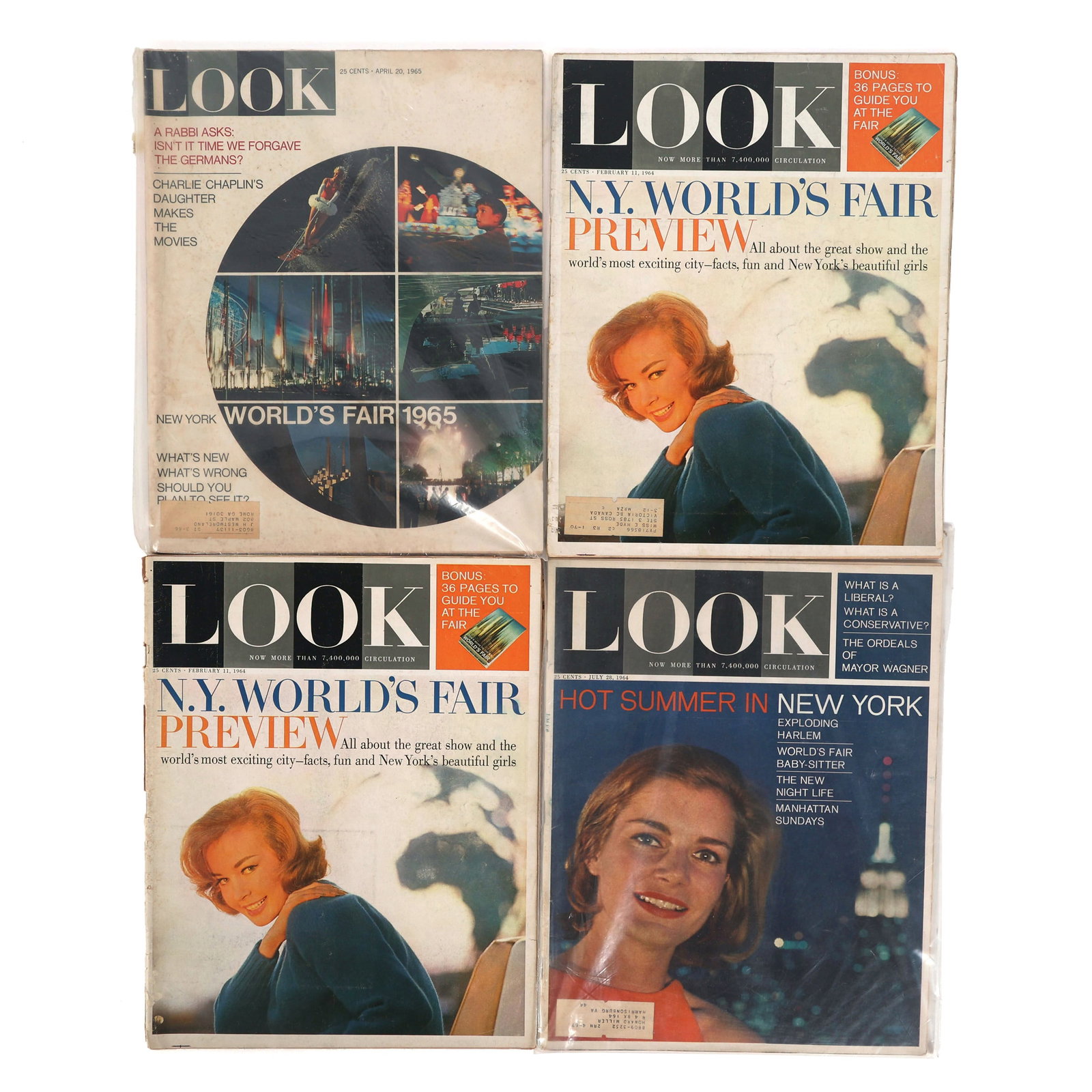 NEW YORK WORLD'S FAIR 1964 LOOK MAGAZINES: NEW YORK WORLD'S FAIR 1964 LOOK MAGAZINES 1964-65 New York World's Fair Look magazines, issues include: (2) "Preview" February 11, 1964 "Hot Summer in New York"