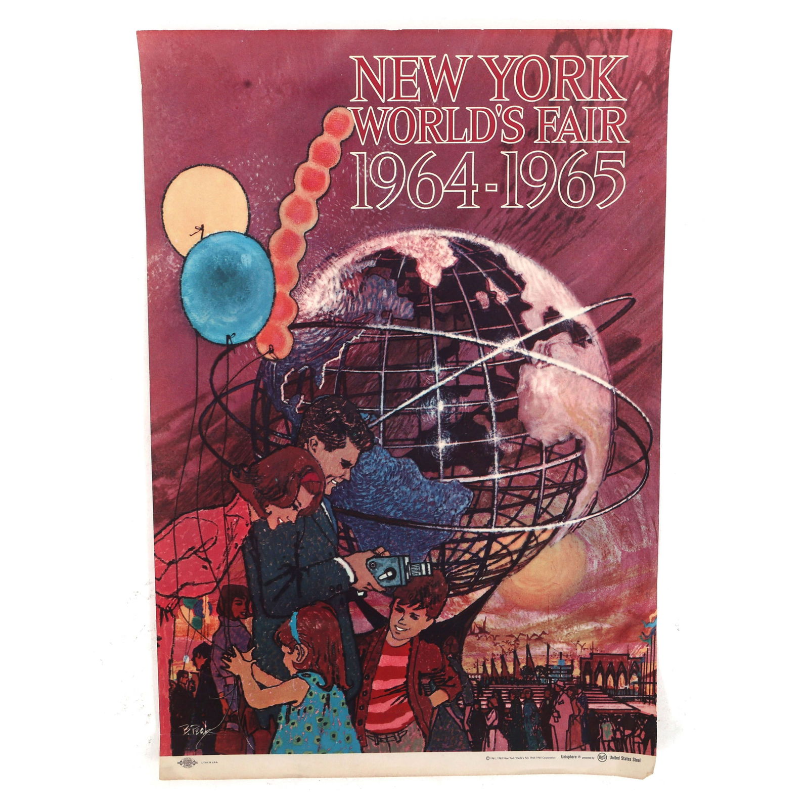 NEW YORK WORLD'S FAIR 1964 BOB PEAK POSTER (1 of 2)
